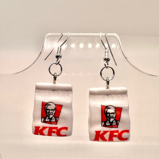 KFC Takeaway Bag Earrings