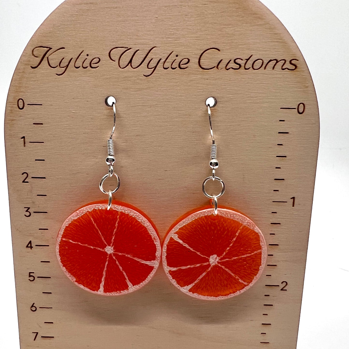 Orange Fruit Slice Earrings