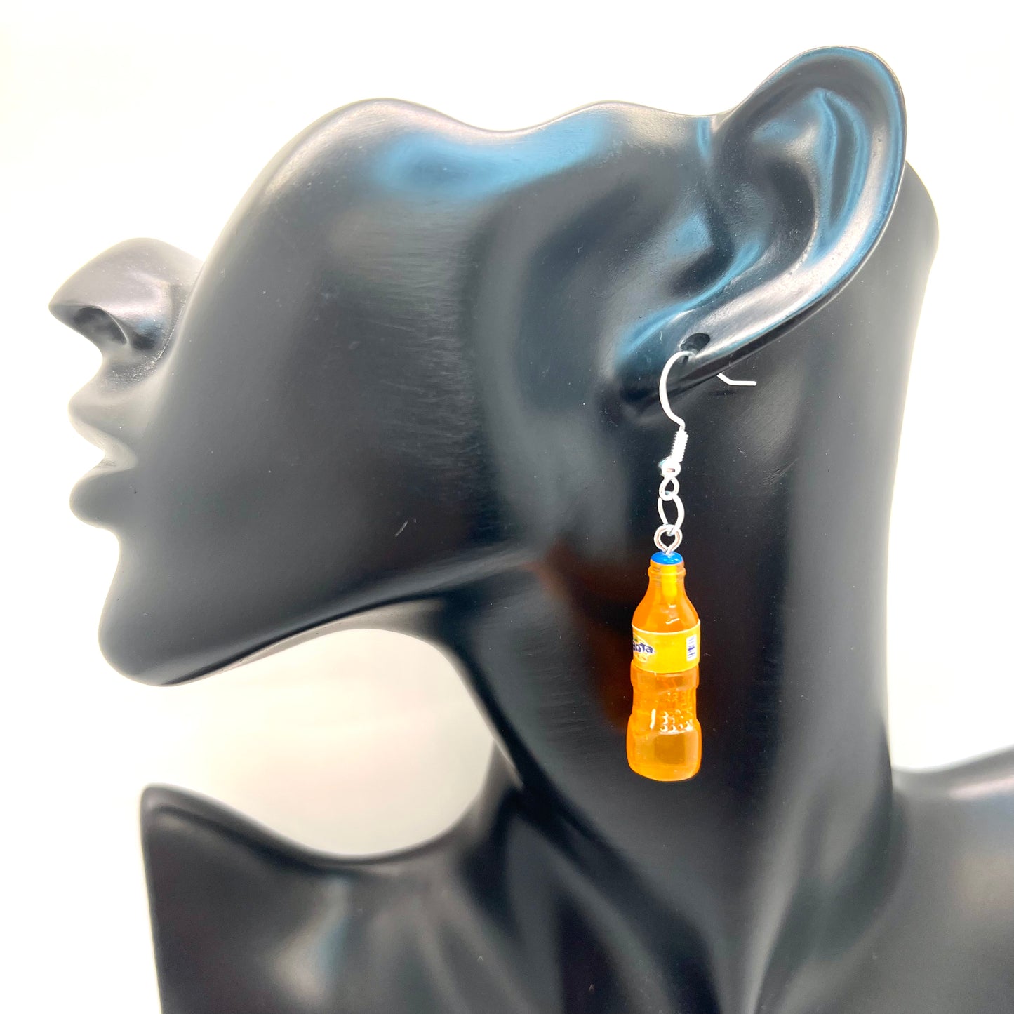 Orange Fanta Bottle Earrings