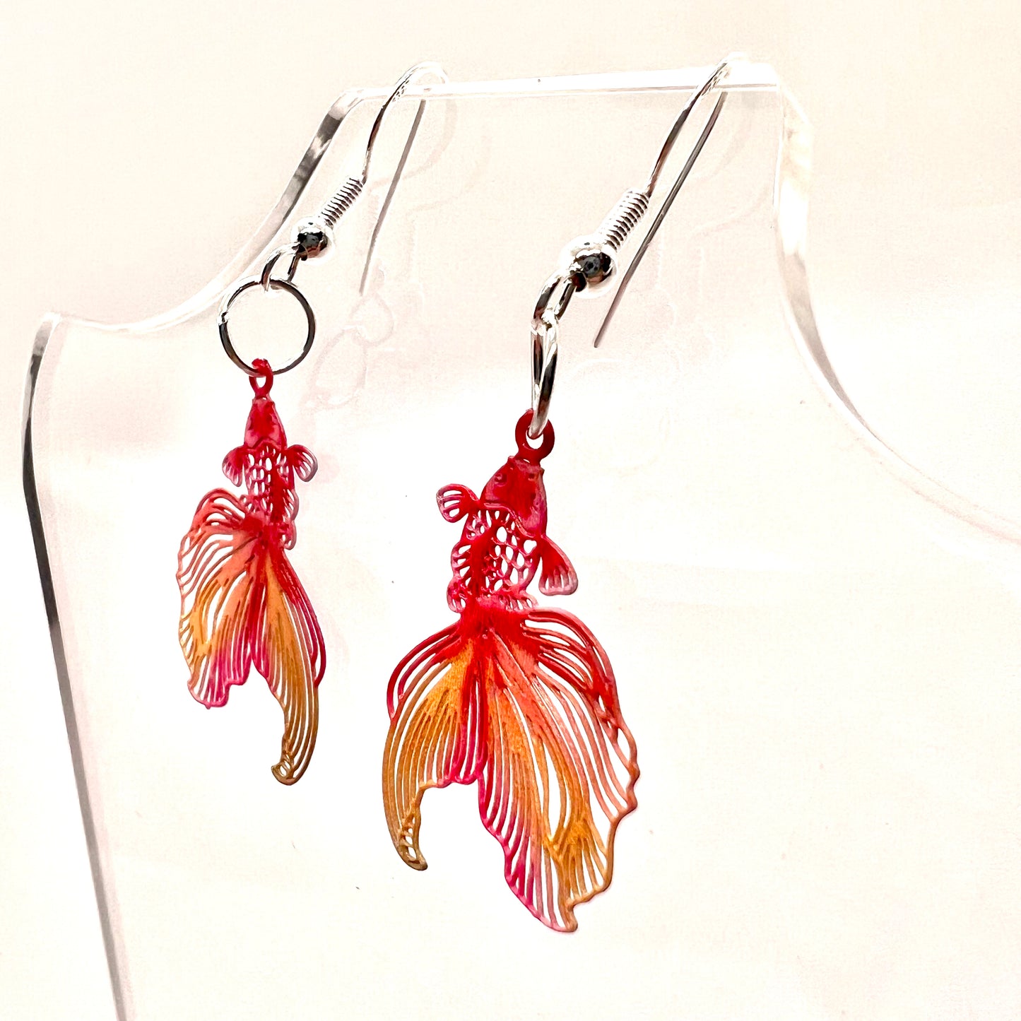 Red Beta Fish Earrings
