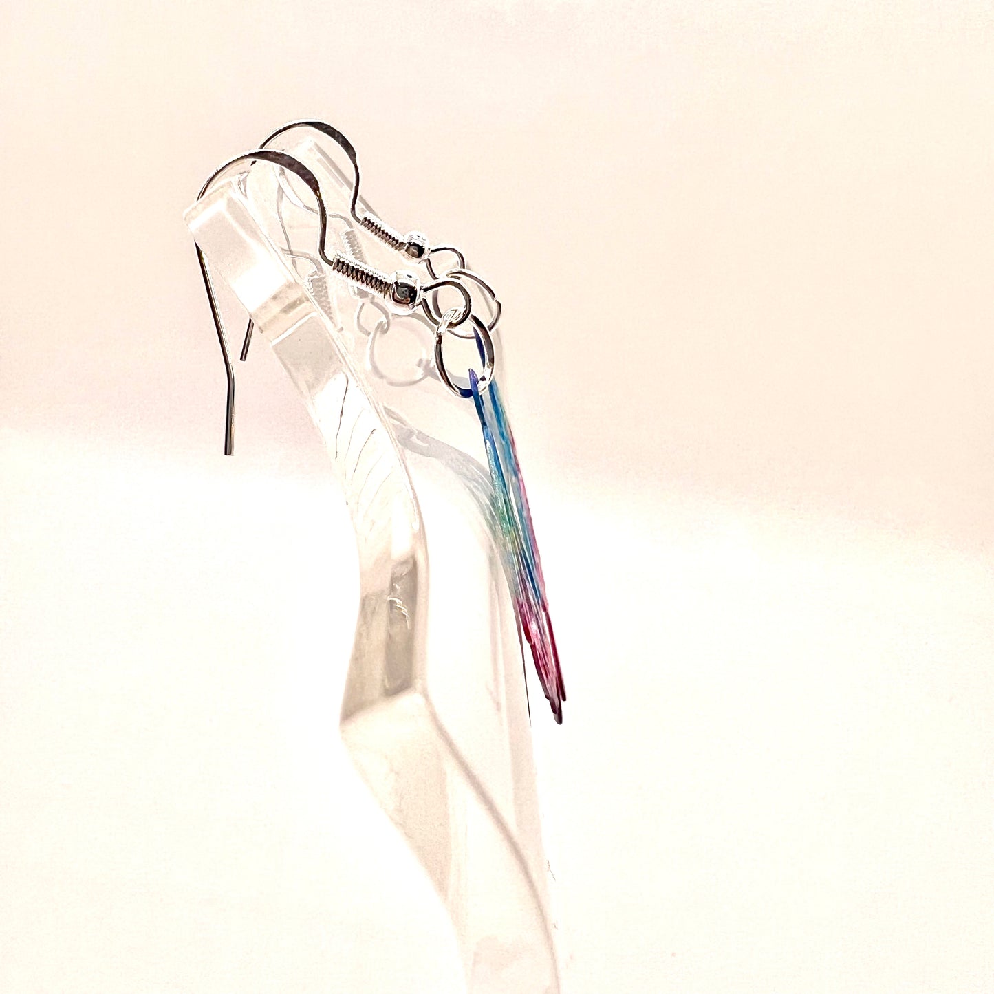 Rainbow Butterfly Wing Earrings