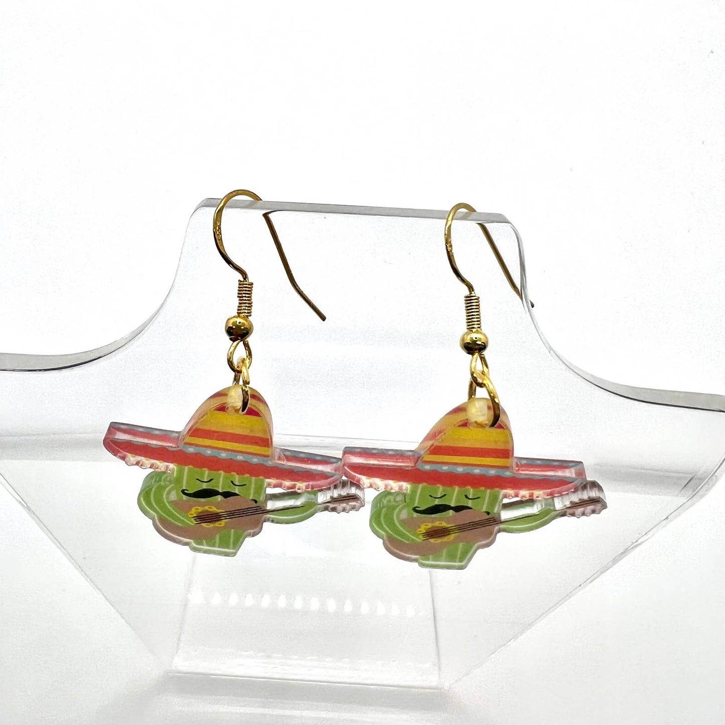 Cactus Sombrero Hat Earrings