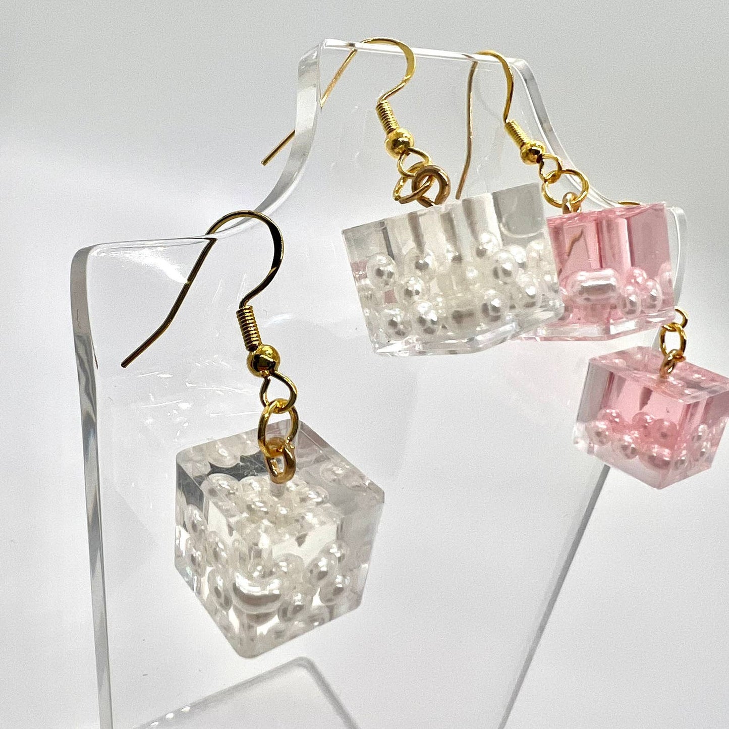 Pearl Ice Cube Earrings