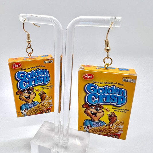 Golden Crisp Cereal Earrings