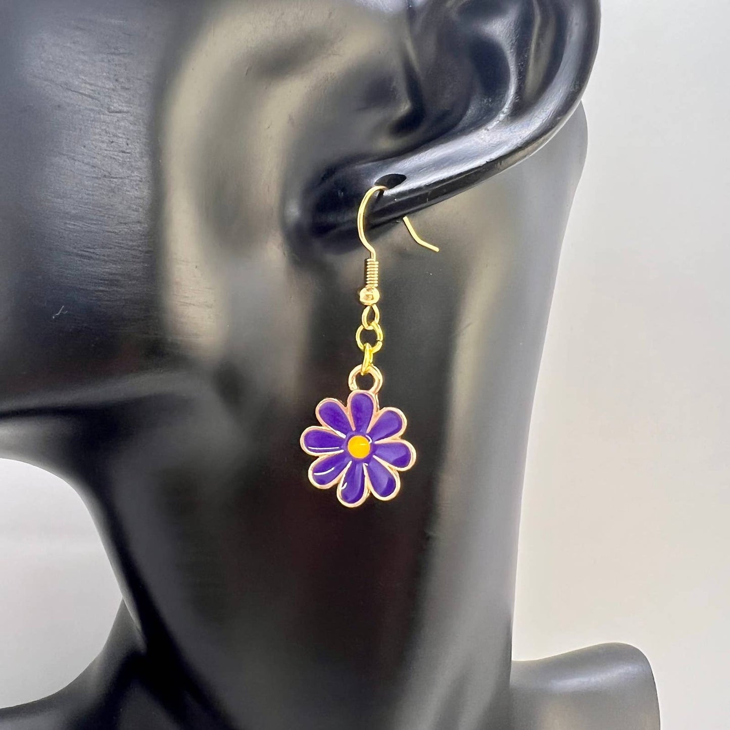 Purple Flower Earrings