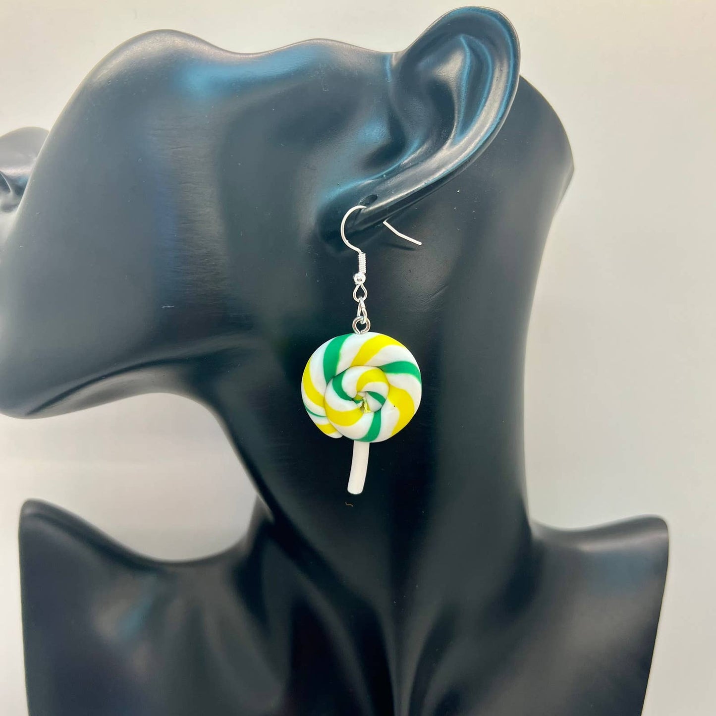 Rainbow Swirl Lollipop Earrings -