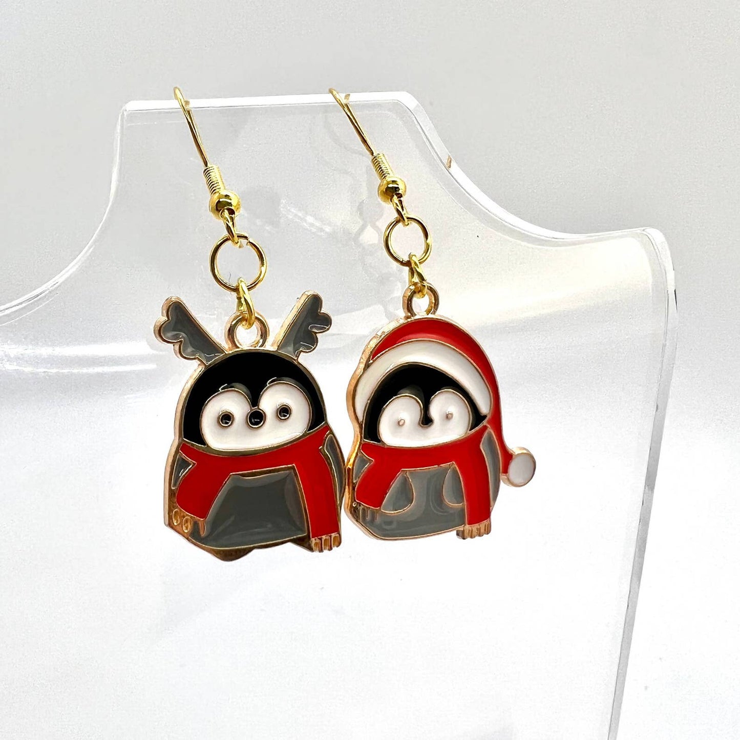 Christmas Penguin & Reindeer Earrings