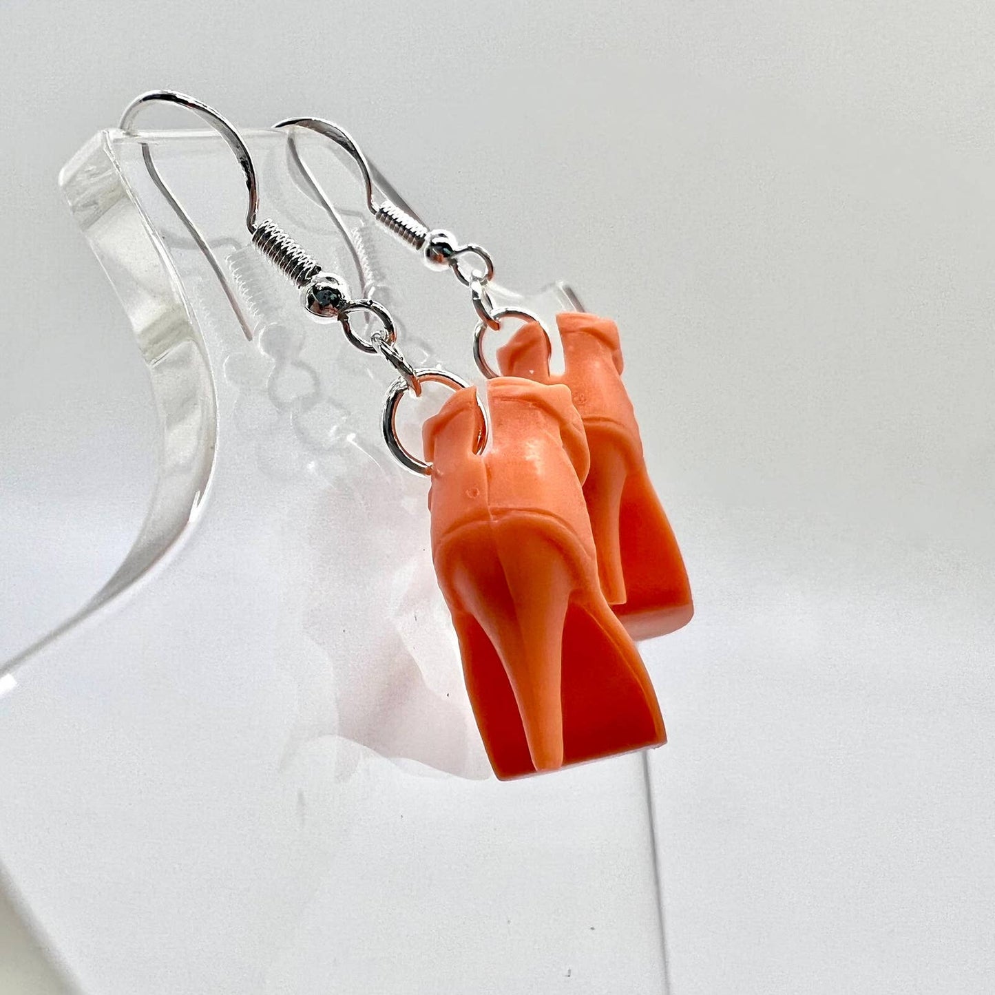 Orange Barbie Shoe Earrings