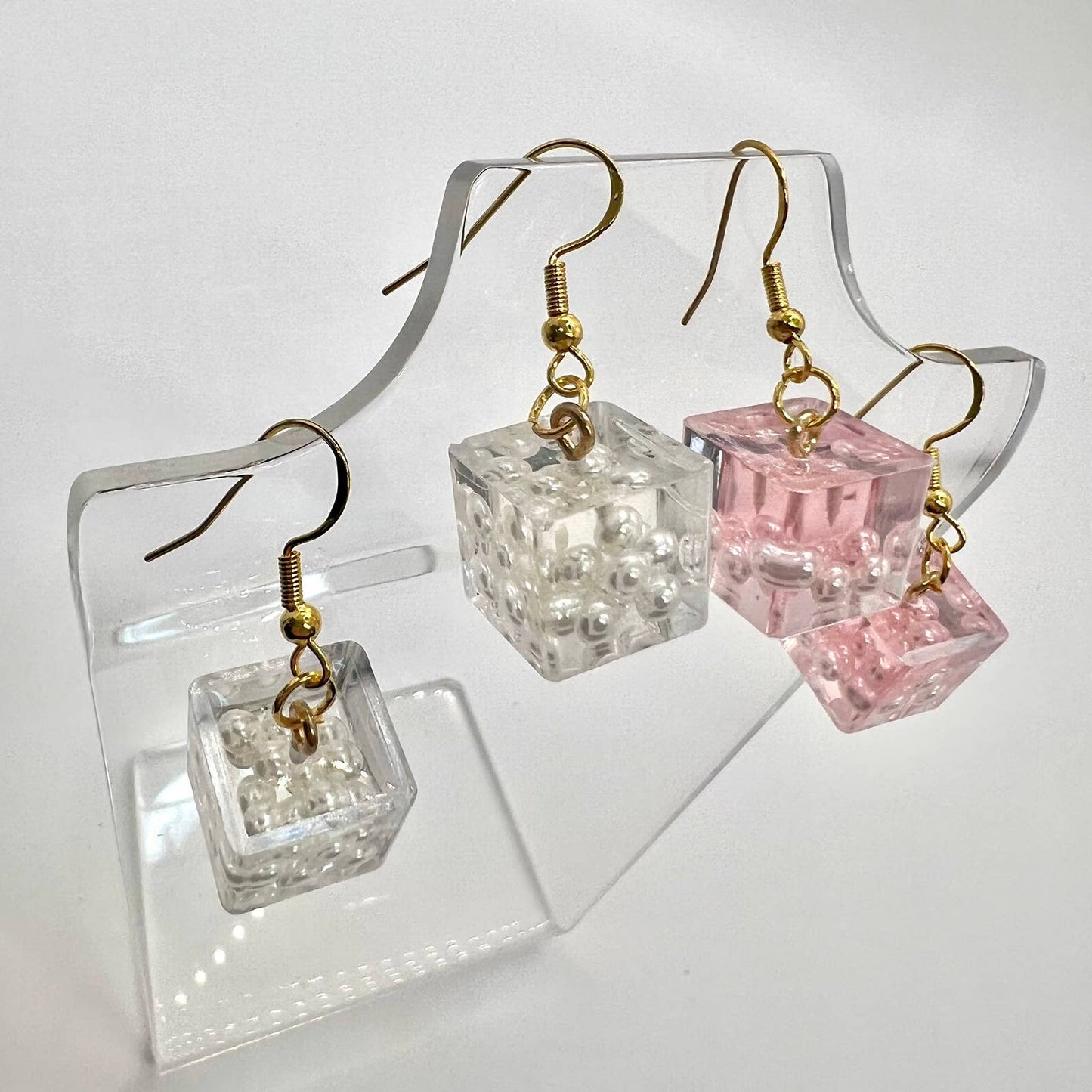 Pearl Ice Cube Earrings