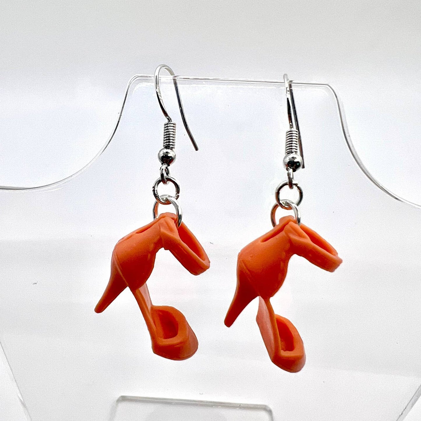 Orange Barbie Shoe Earrings