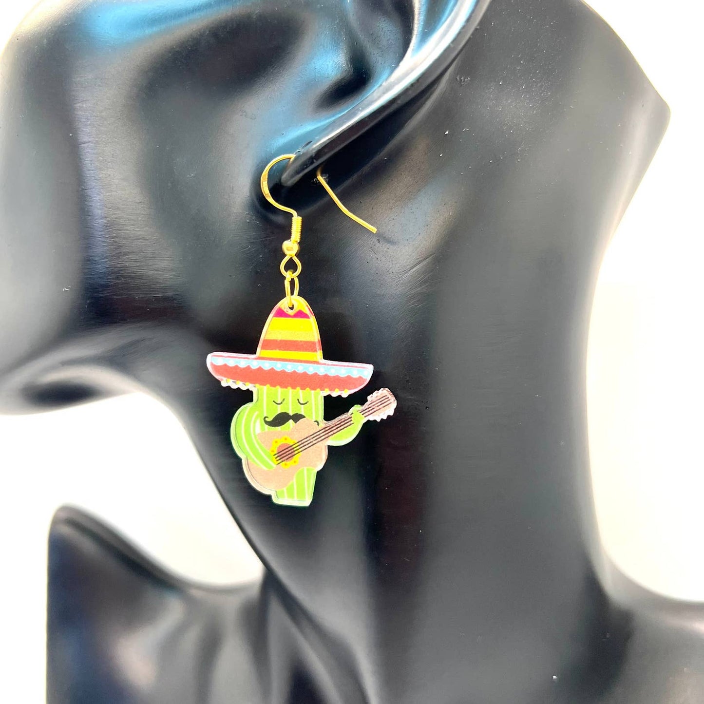 Cactus Sombrero Hat Earrings
