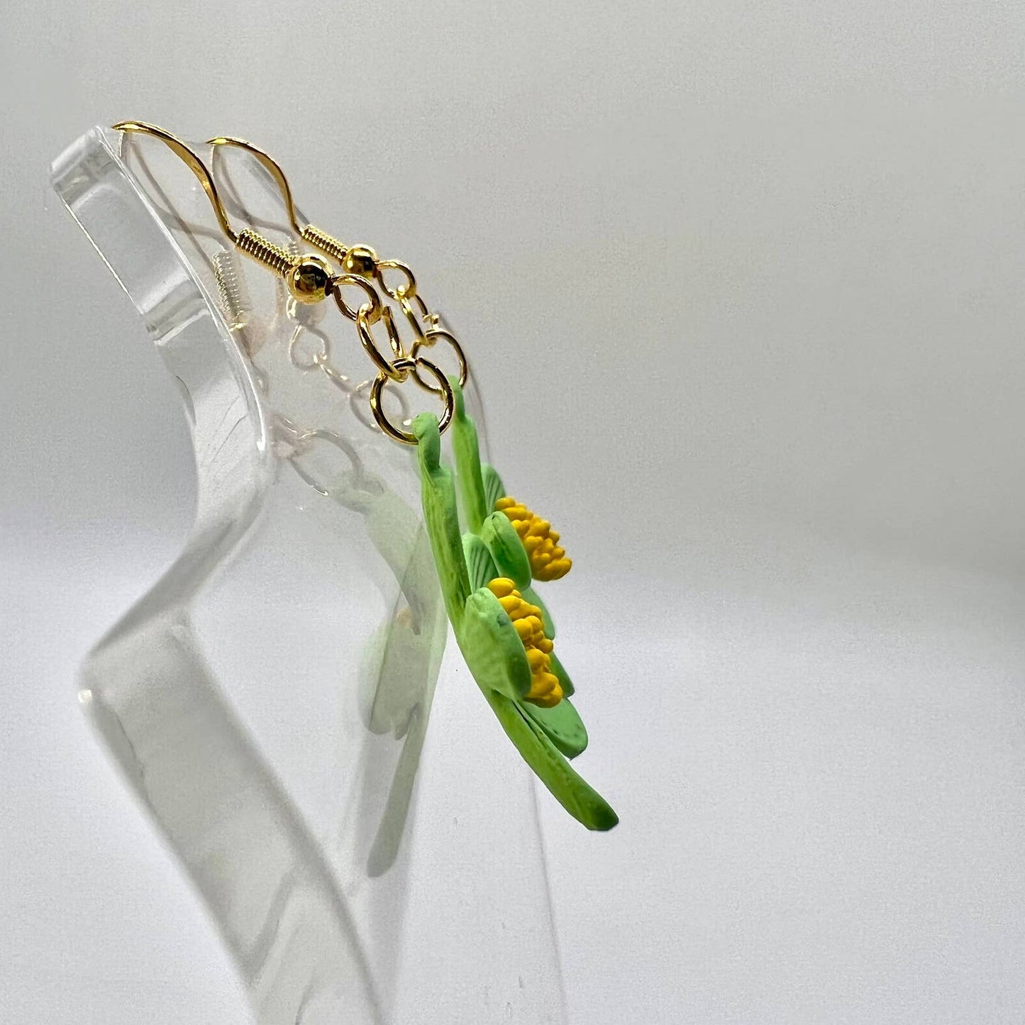 Green Flower Earrings