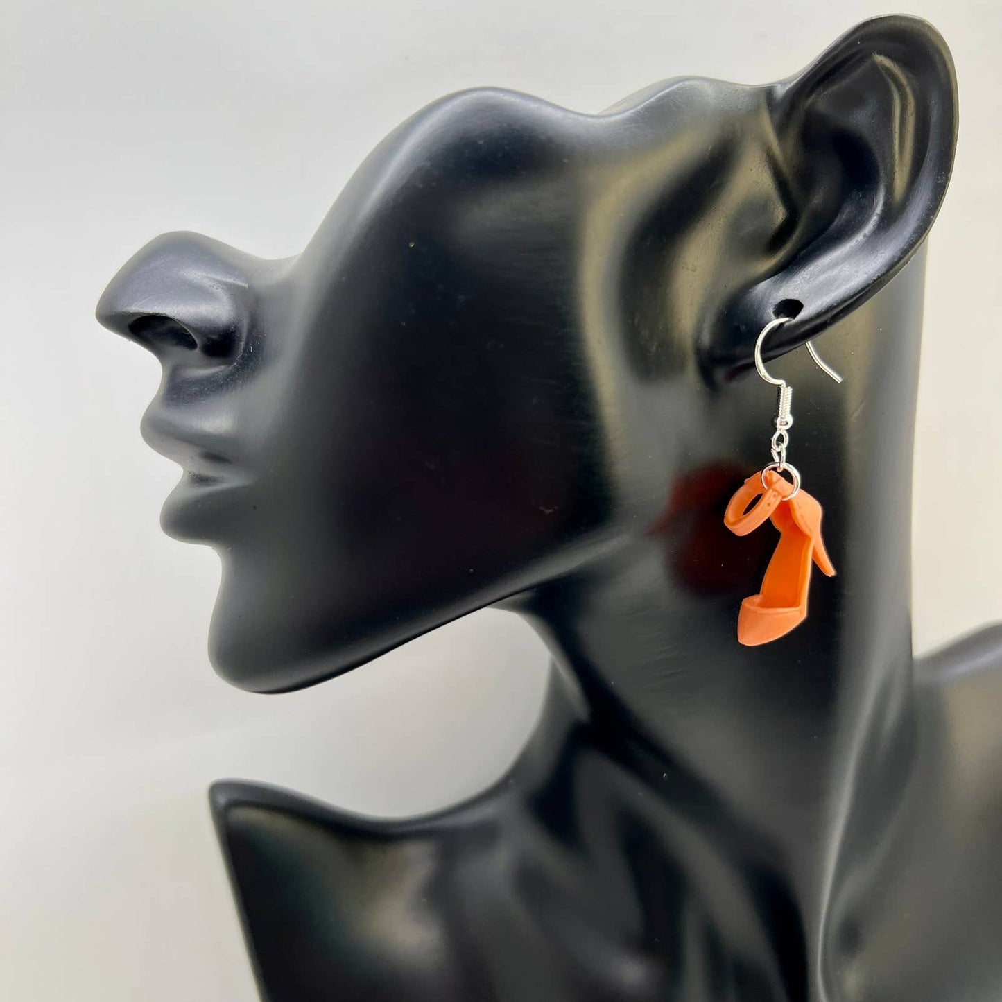 Orange Barbie Shoe Earrings