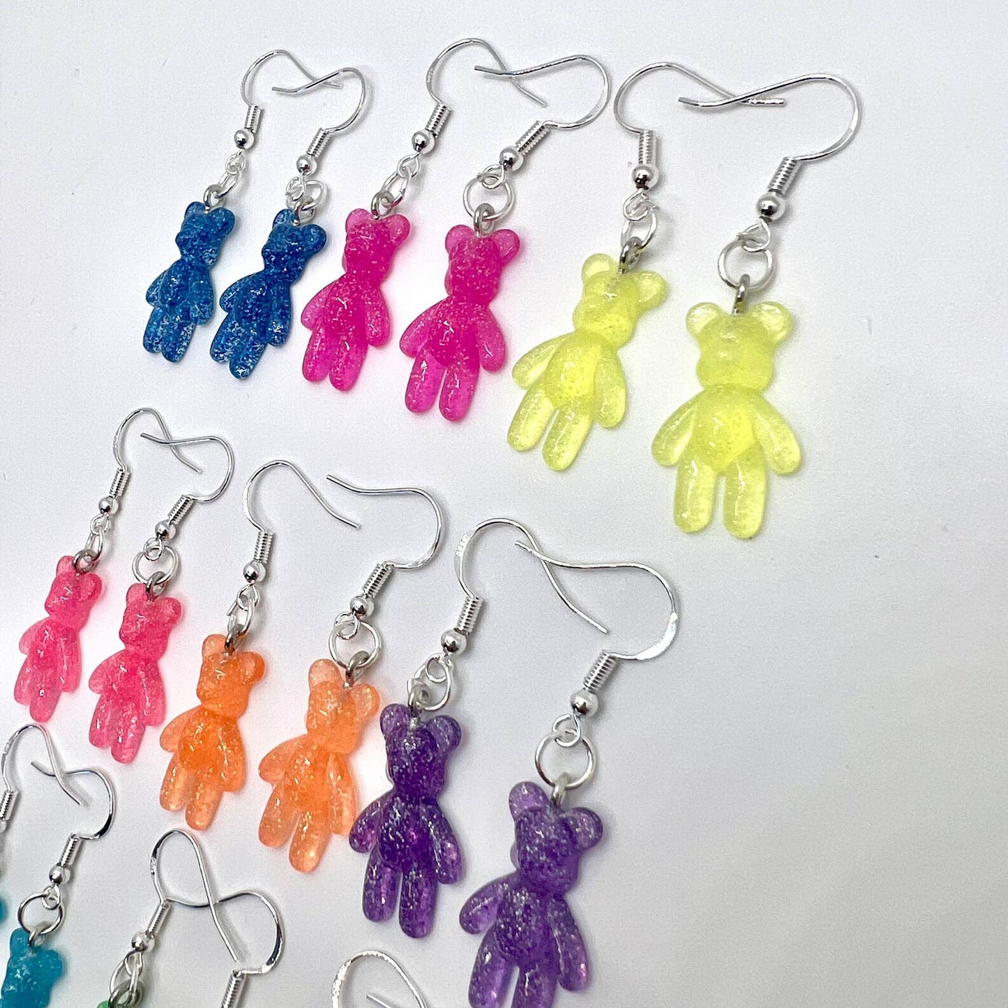 Mini Glitter Gummy Bear Earrings