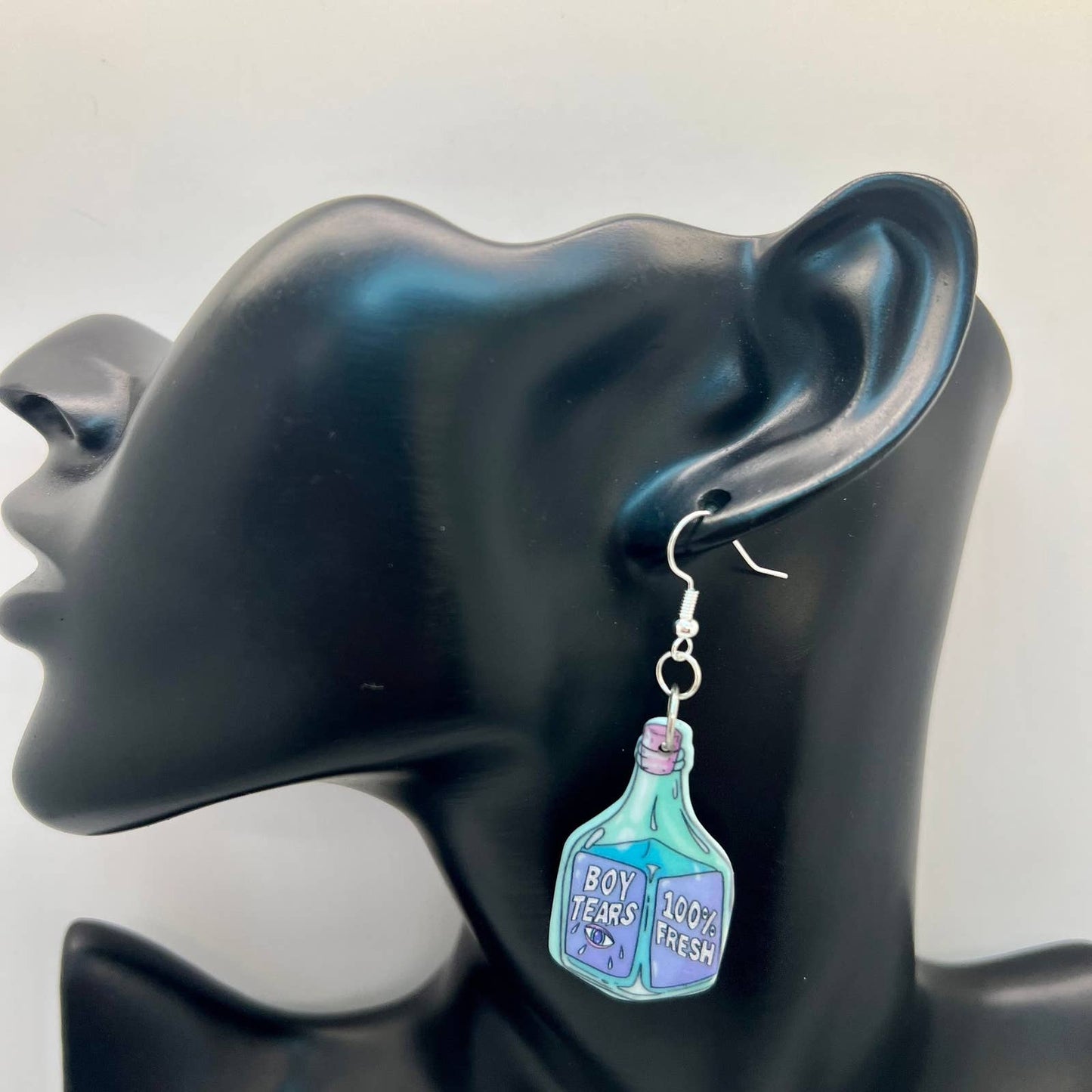 Bottle of “Boy Tears” Earrings