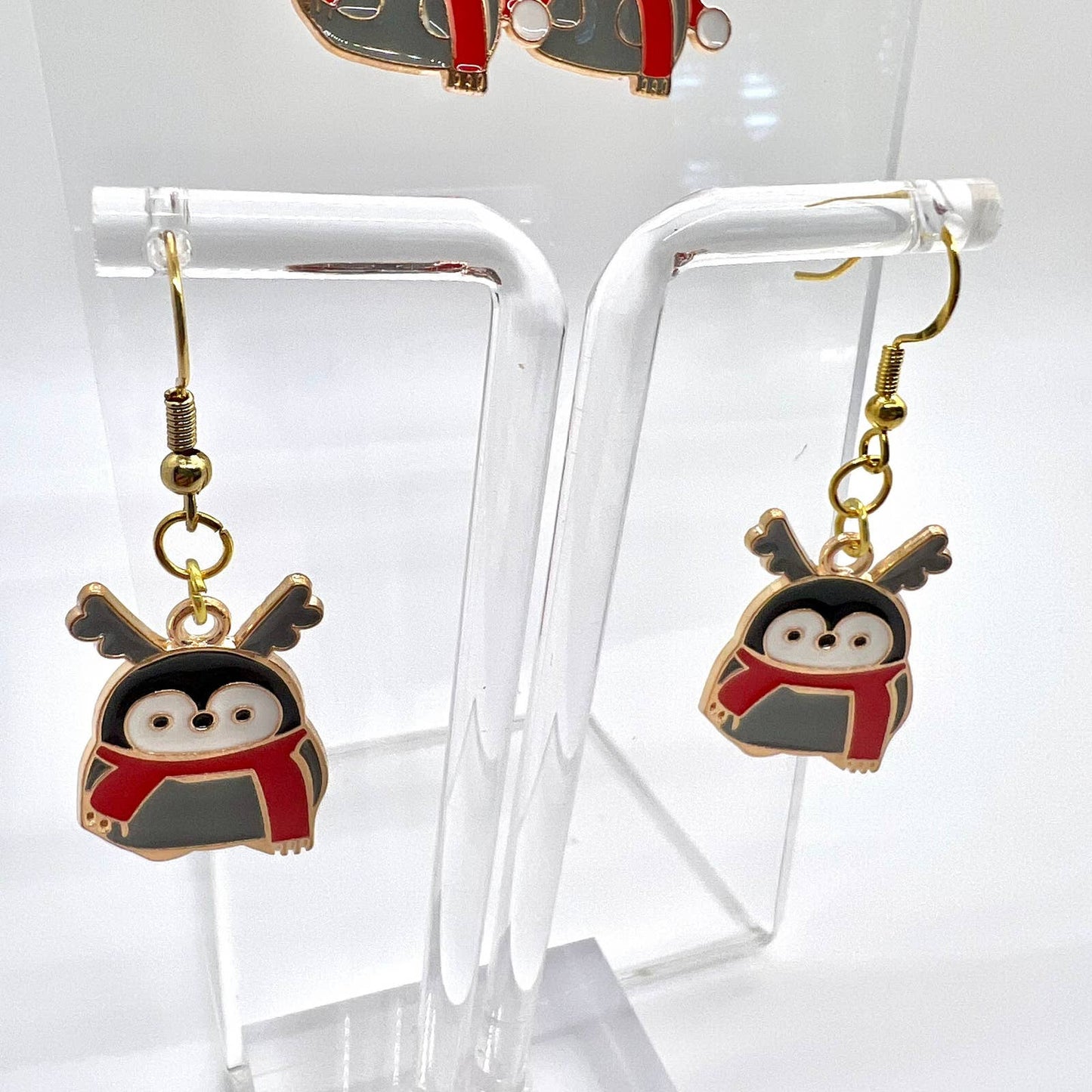 Christmas Penguin & Reindeer Earrings