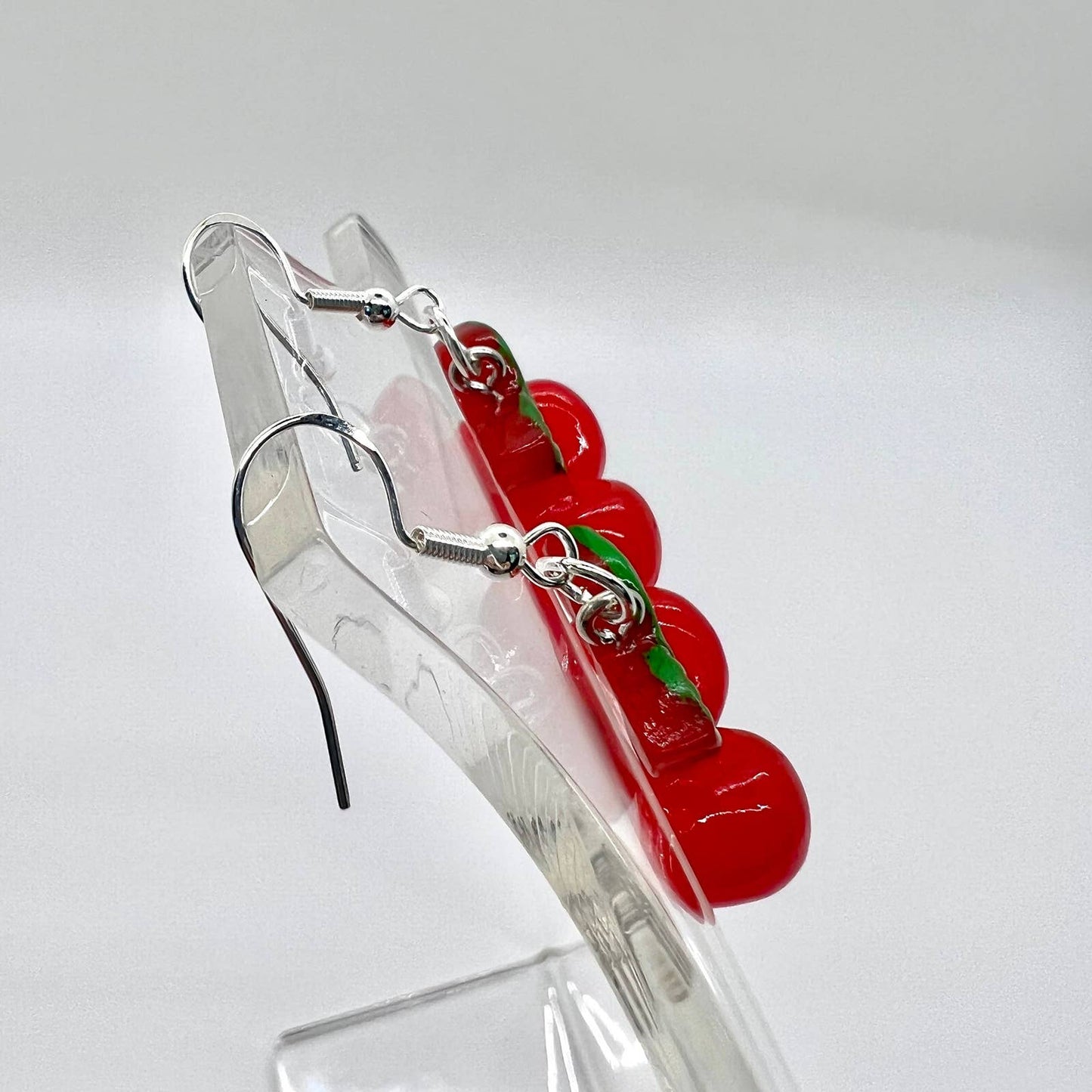 Cherry Earrings - Fruit Earrings - Red Cherries Summer Earrings