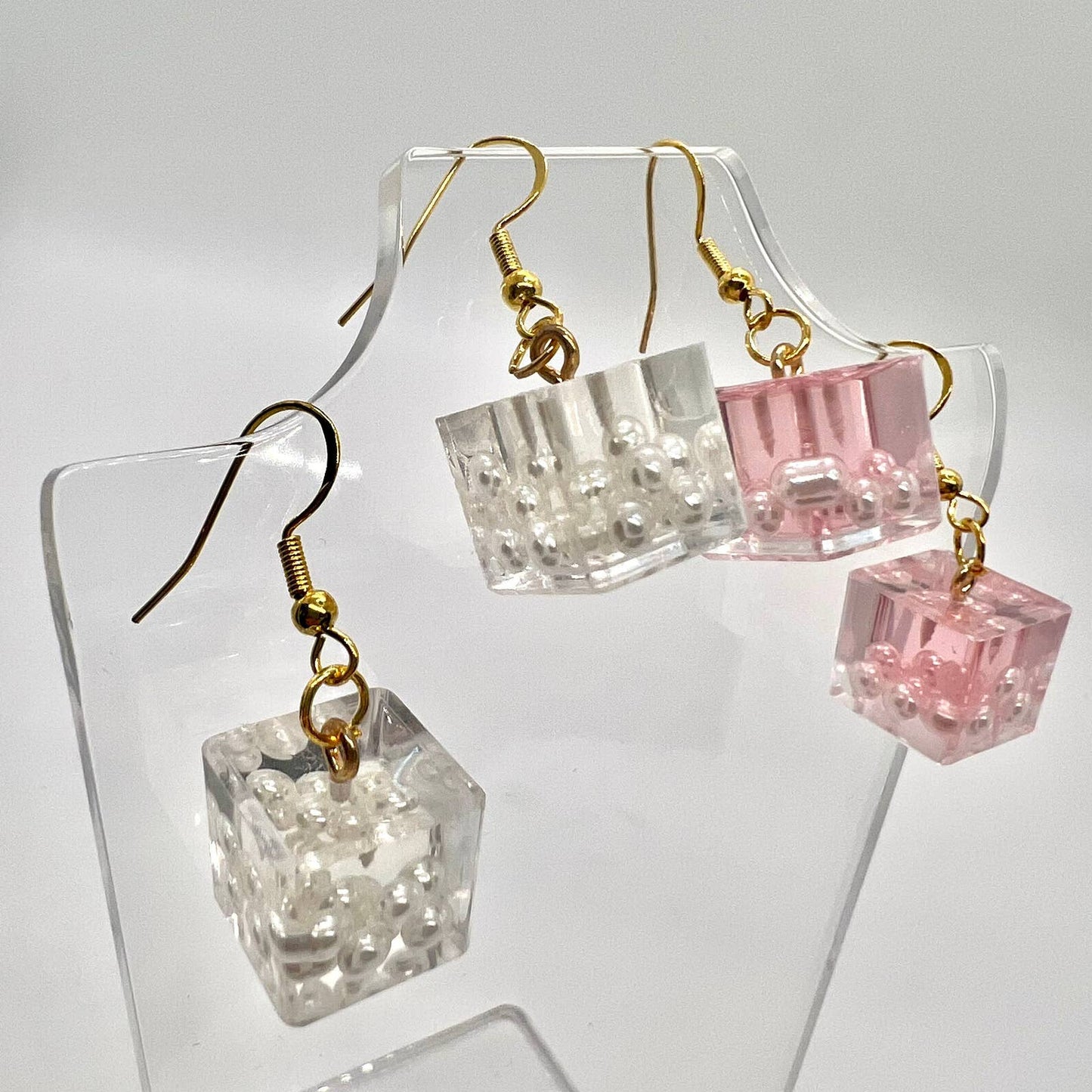 Pearl Ice Cube Earrings