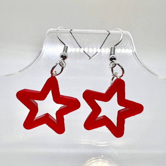 Red Star Earrings