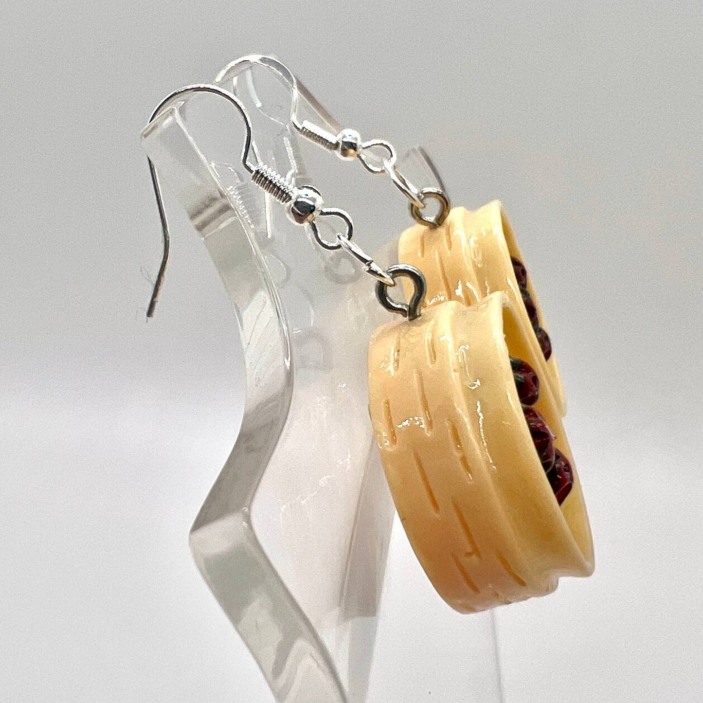 Dumpling Earrings - Dim Sum Earrings - Dumpling Basket Earrings - Asian Earrings
