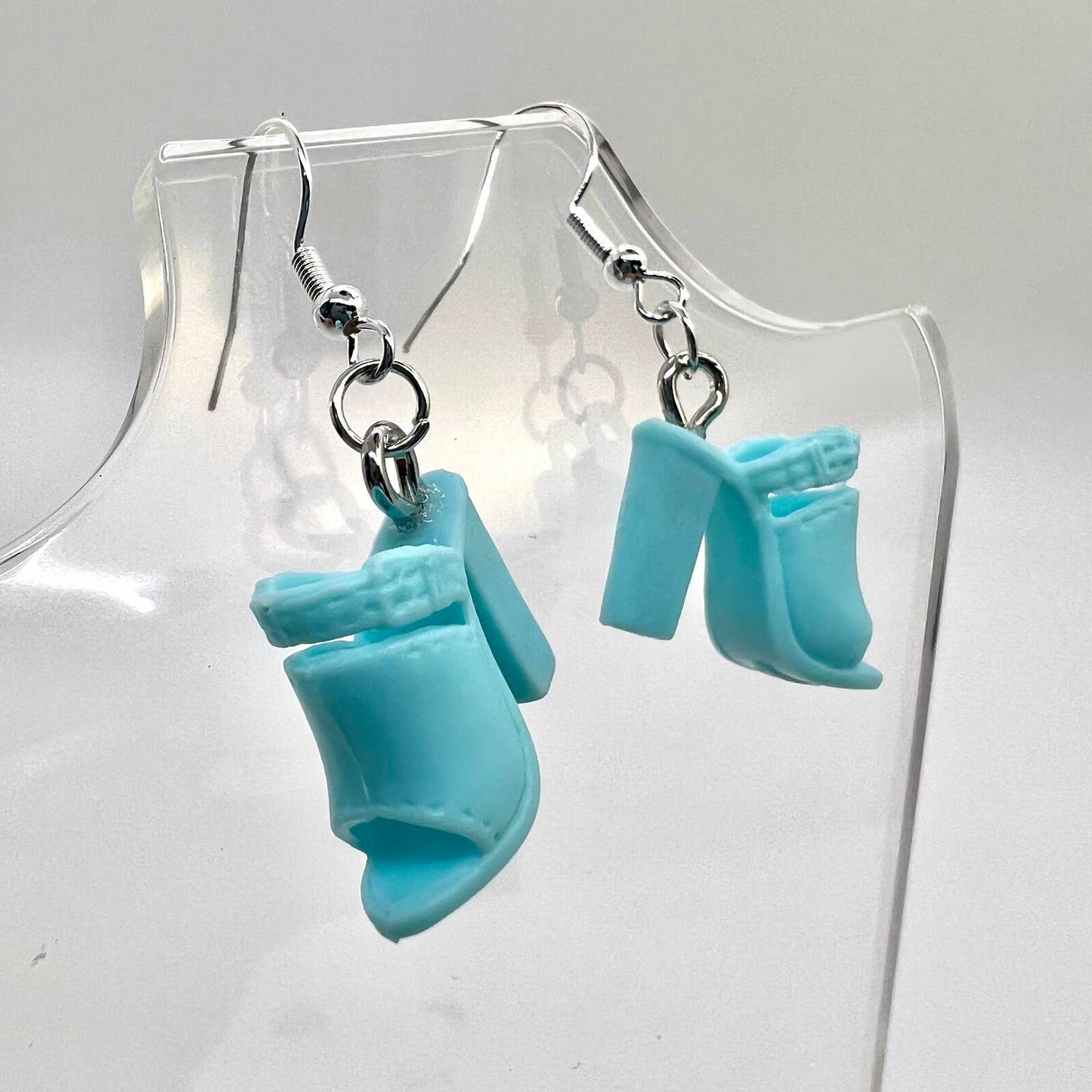 Blue Barbie Shoe Earrings