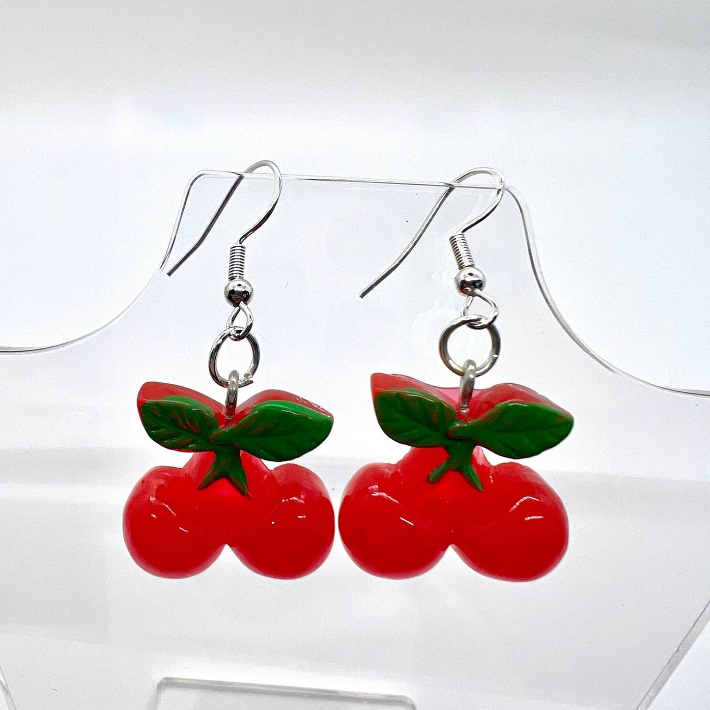 Cherry Earrings - Fruit Earrings - Red Cherries Summer Earrings