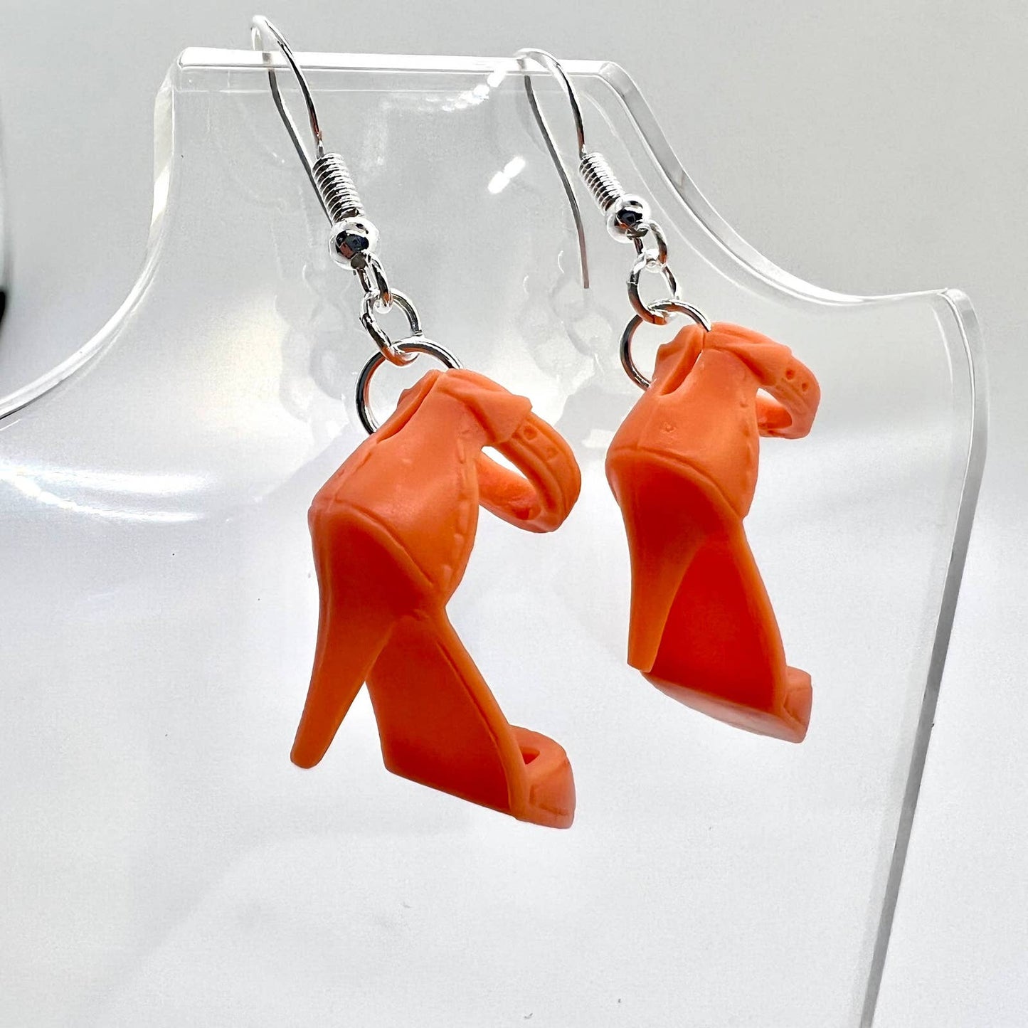 Orange Barbie Shoe Earrings