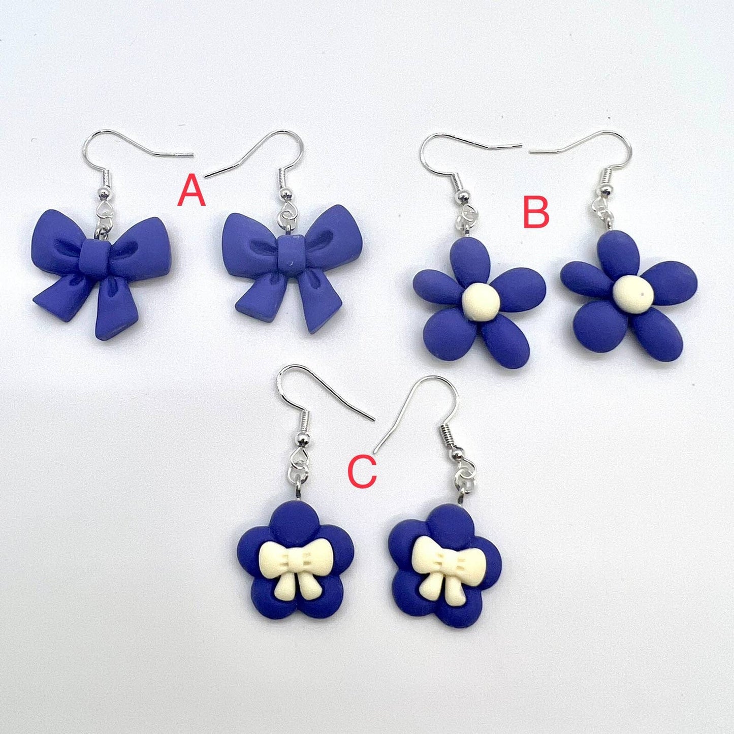 Ribbon & Flower Earrings