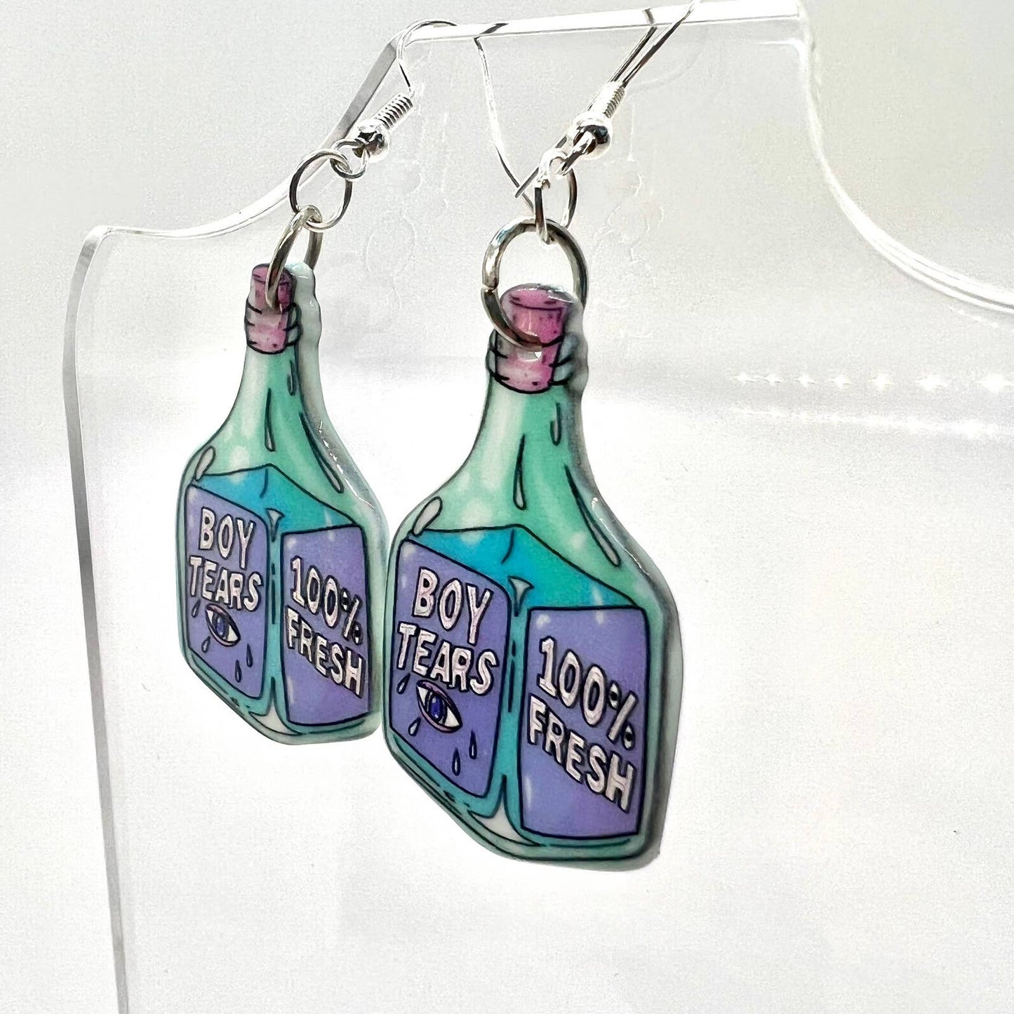 Bottle of “Boy Tears” Earrings
