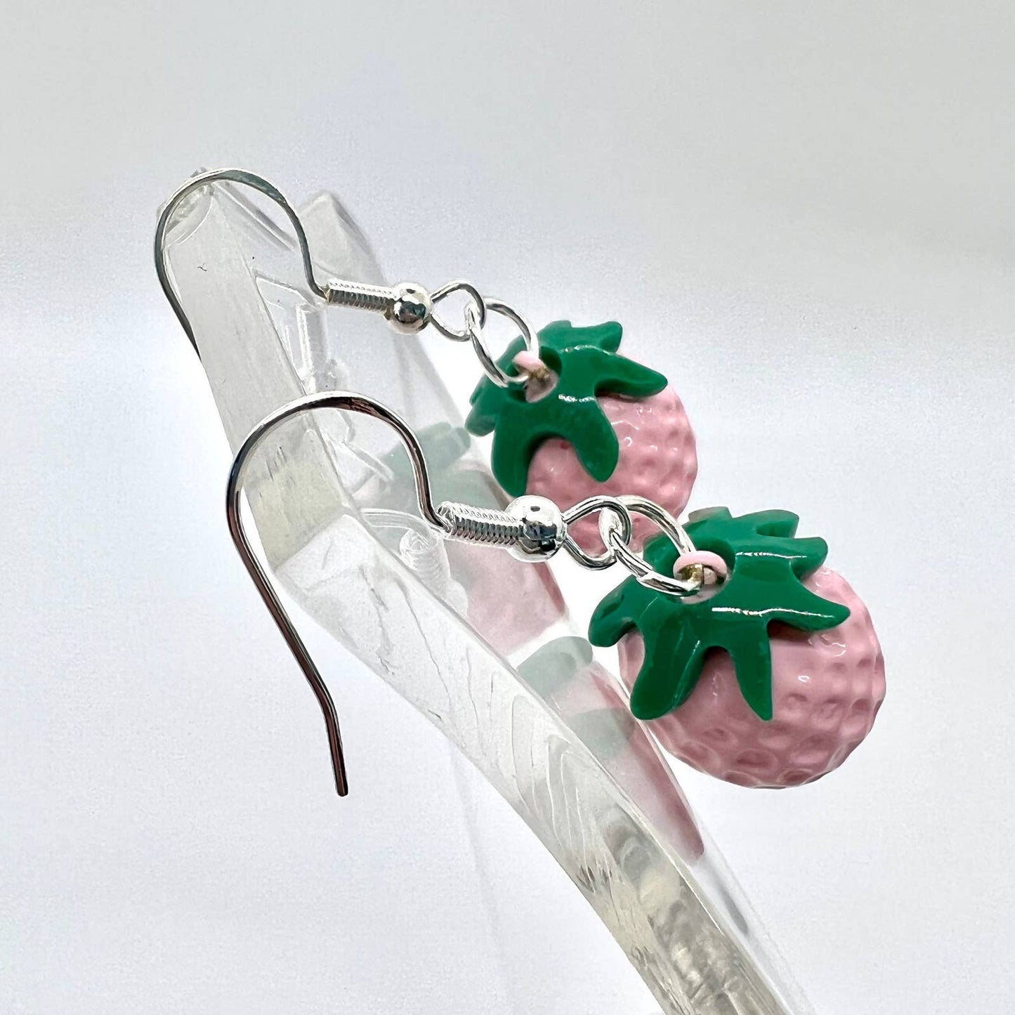 Pink Strawberry Earrings