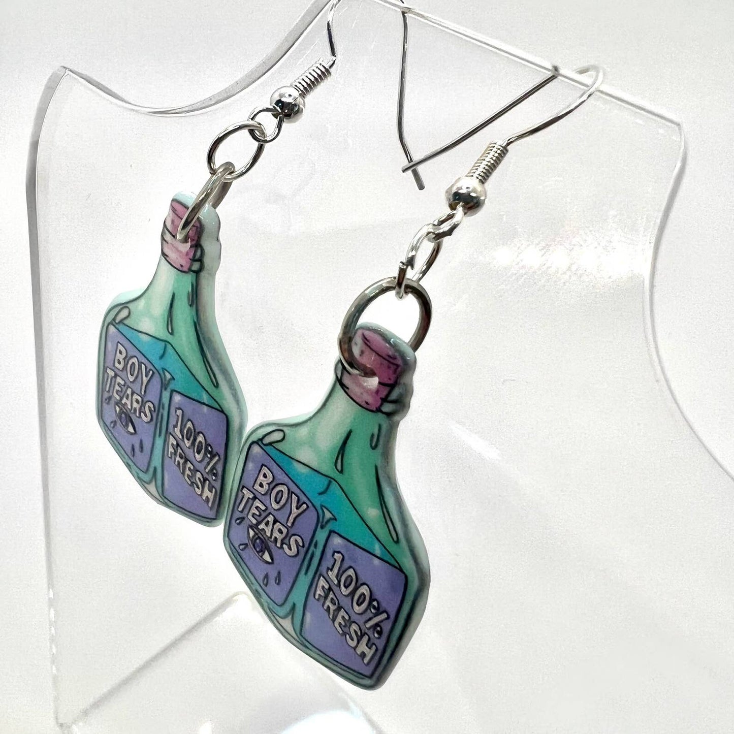 Bottle of “Boy Tears” Earrings