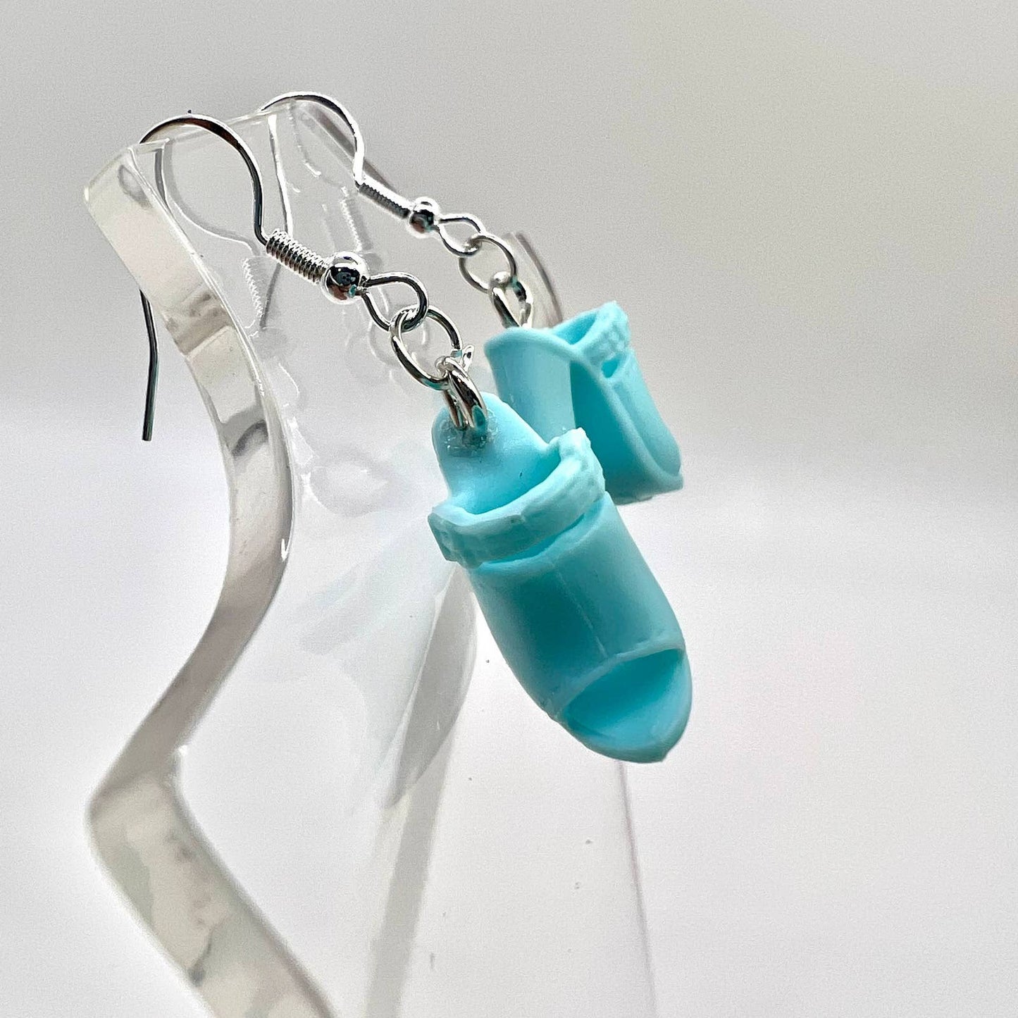 Blue Barbie Shoe Earrings