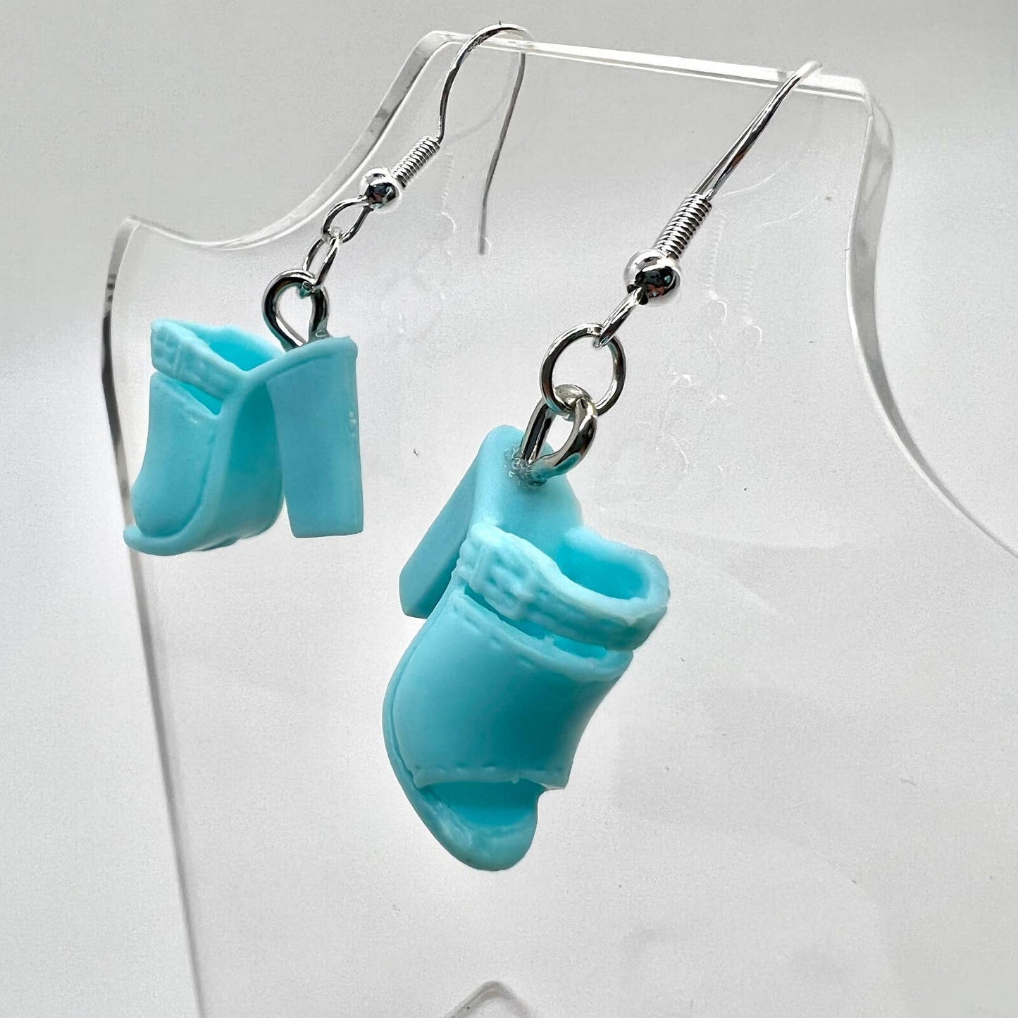 Blue Barbie Shoe Earrings