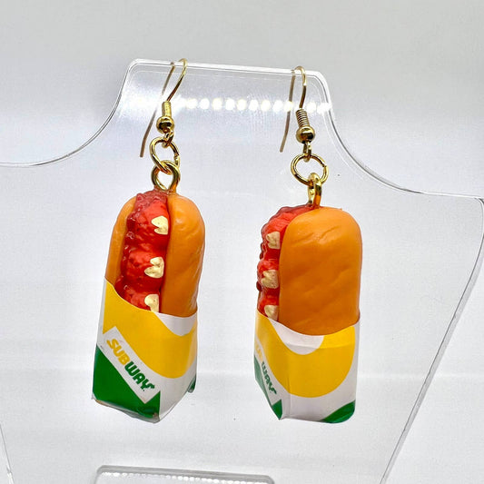 Subway Meatball Sub Earrings