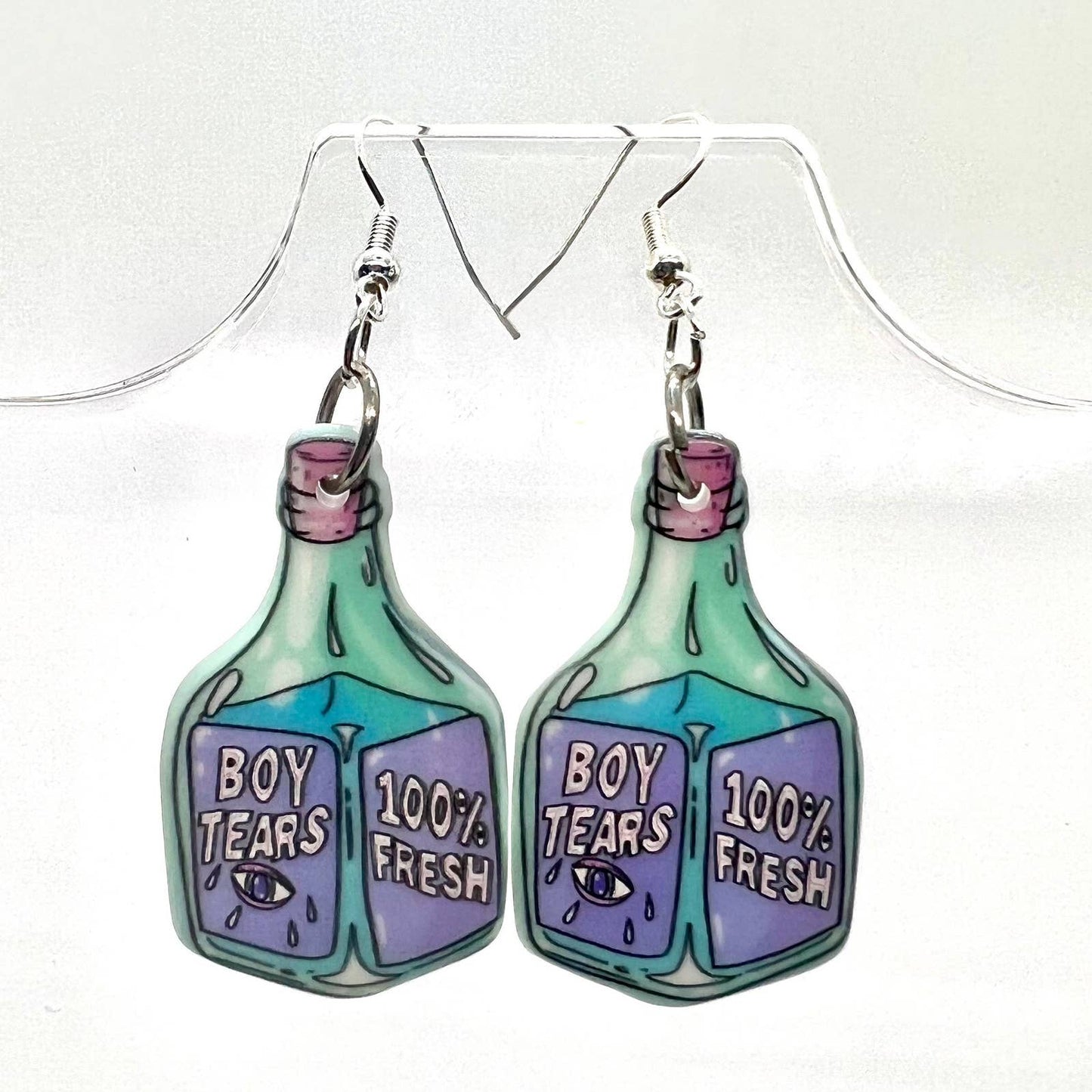 Bottle of “Boy Tears” Earrings