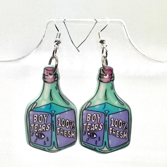Bottle of “Boy Tears” Earrings