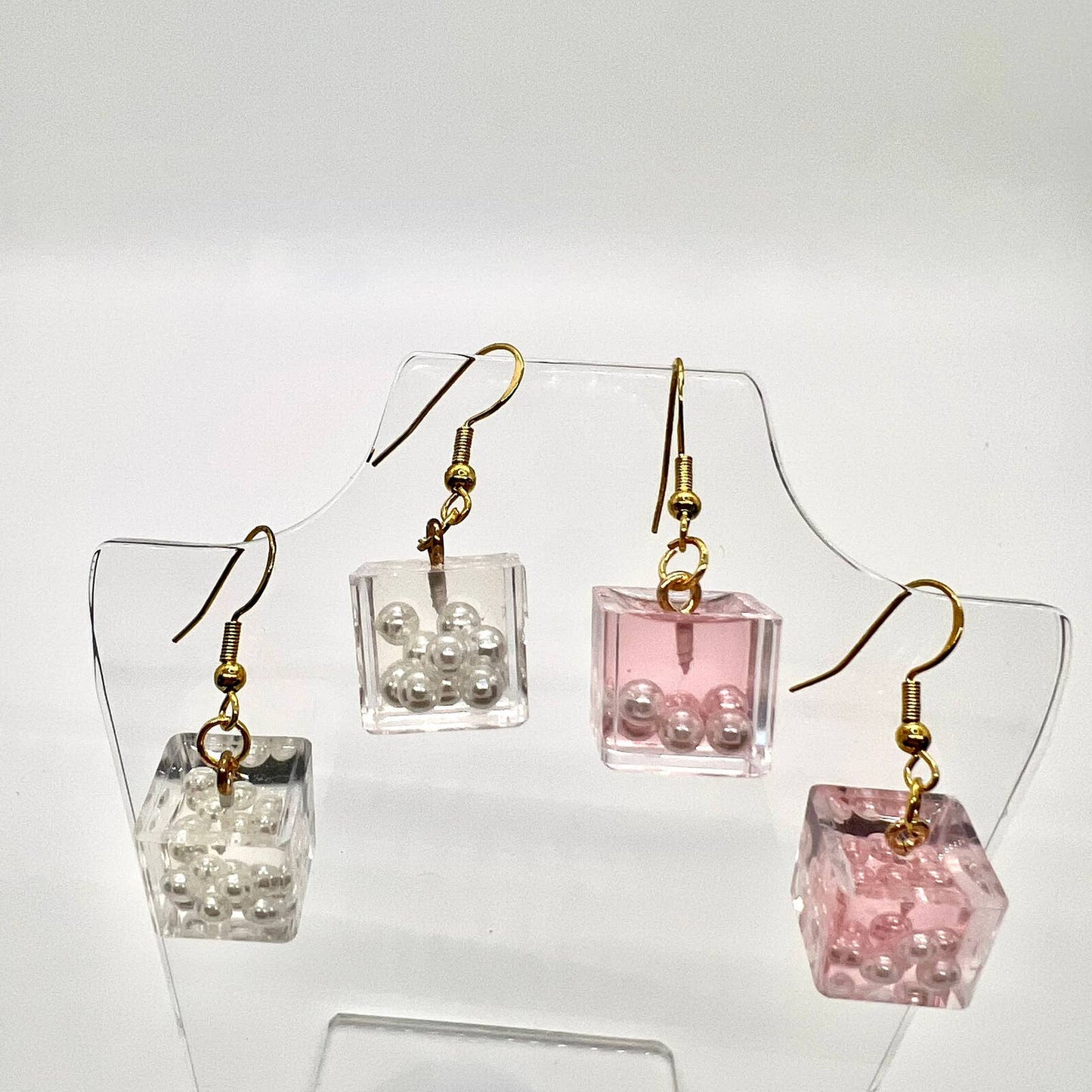 Pearl Ice Cube Earrings
