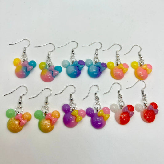 Minnie Mouse Tye Dye Earrings