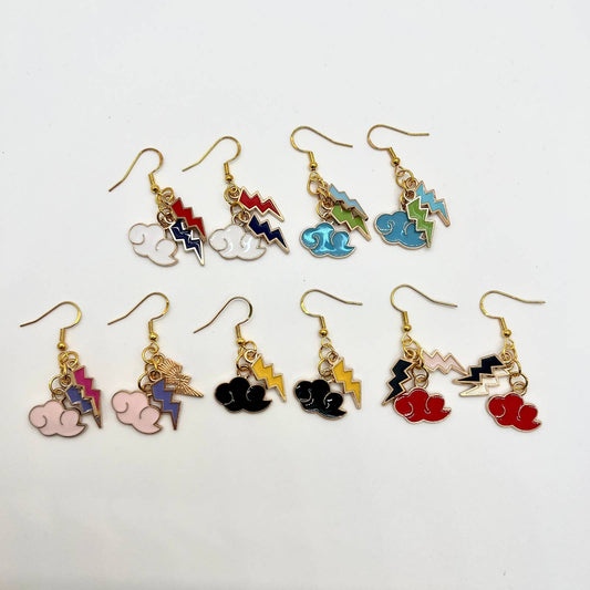 Naruto Cloud & Lightning Earrings