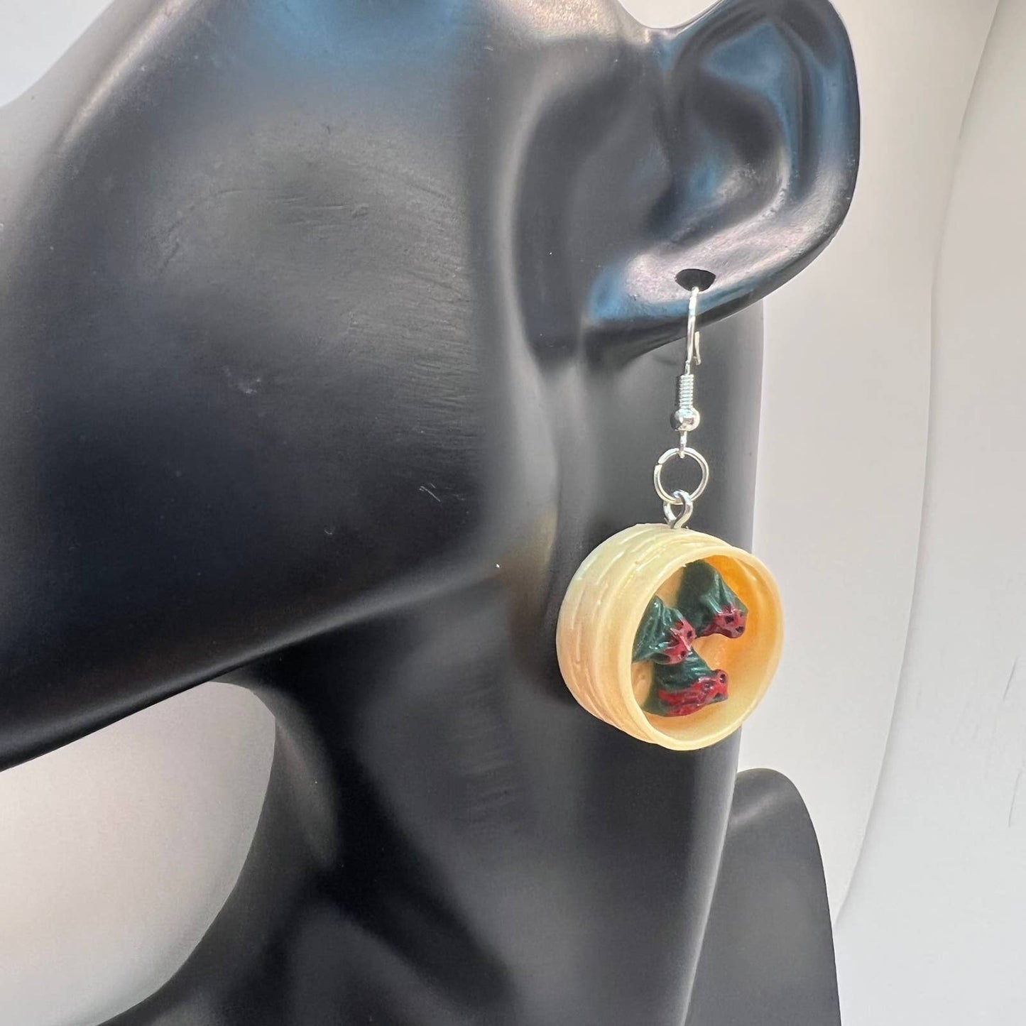 Dumpling Earrings - Dim Sum Earrings - Dumpling Basket Earrings - Asian Earrings