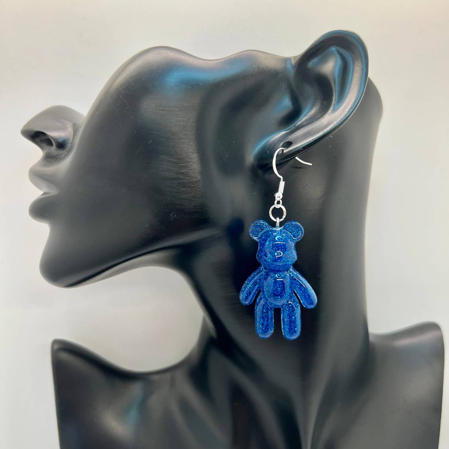 Large Glitter Bear Earrings
