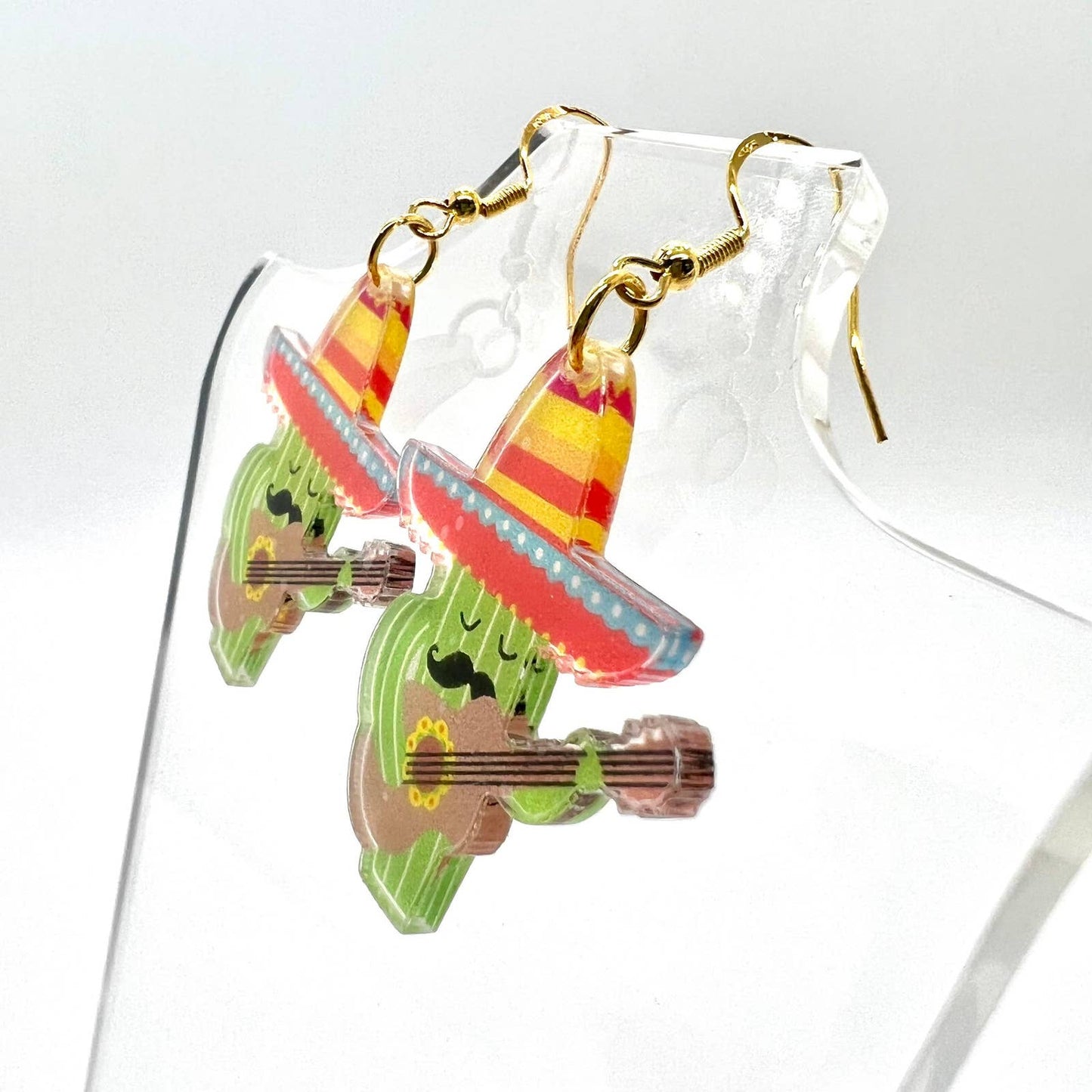 Cactus Sombrero Hat Earrings