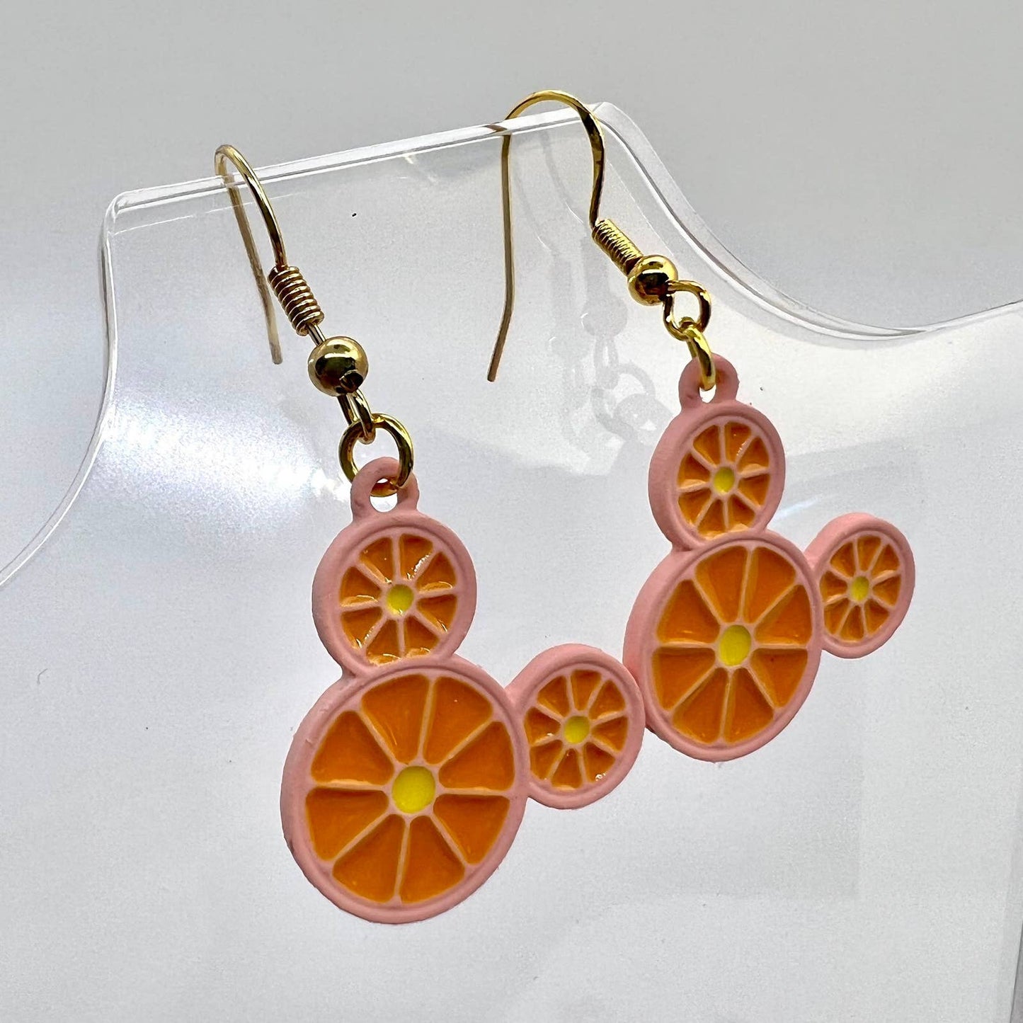 Mickey Mouse Earrings - Orange Slice Earrings - Summer Earrings - Disney Earring