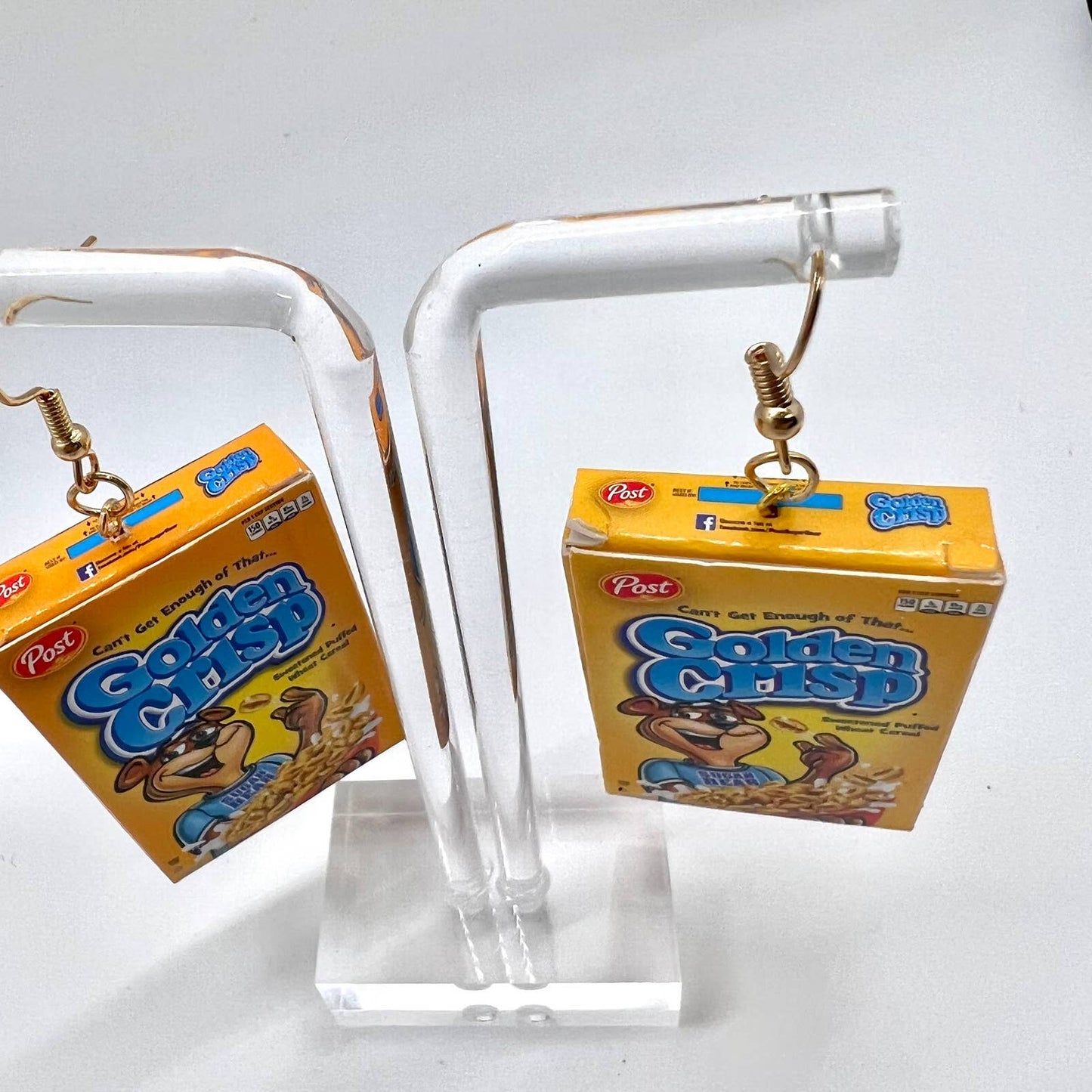 Golden Crisp Cereal Earrings