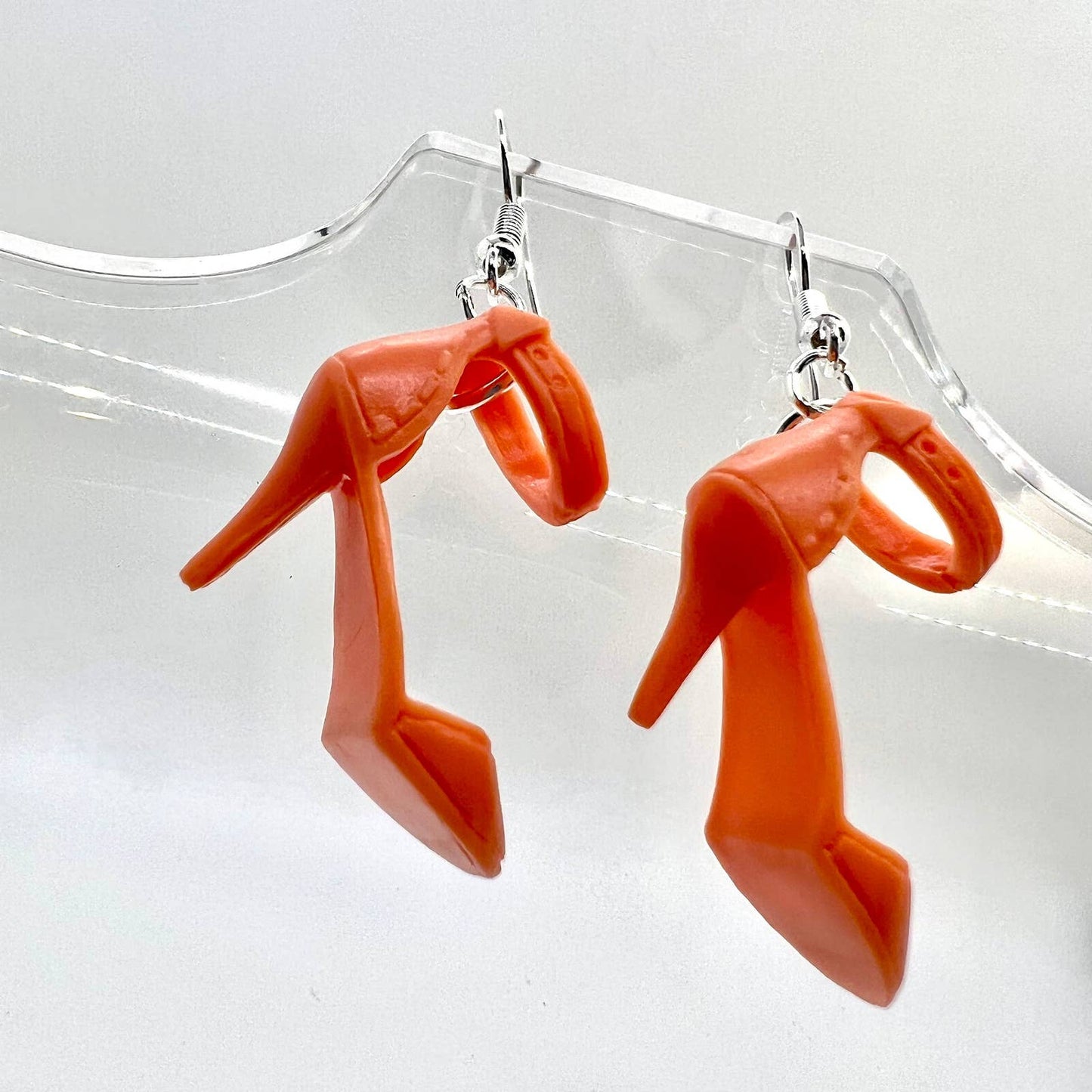 Orange Barbie Shoe Earrings