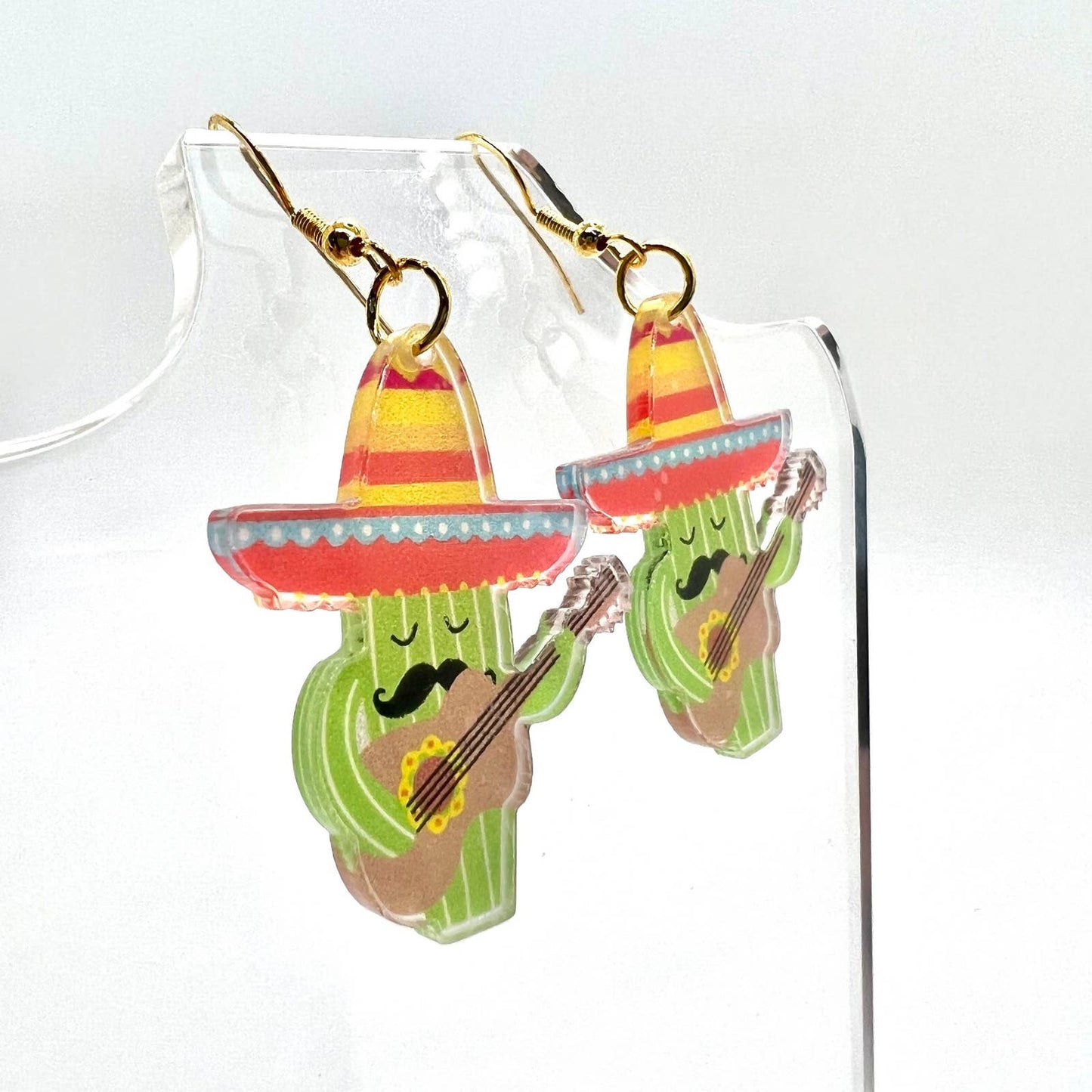 Cactus Sombrero Hat Earrings