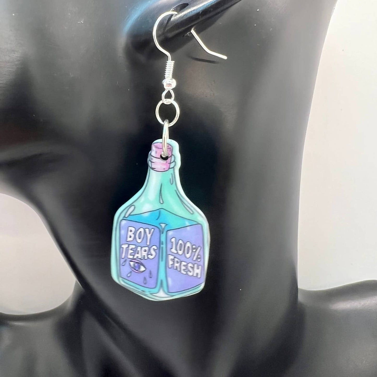 Bottle of “Boy Tears” Earrings