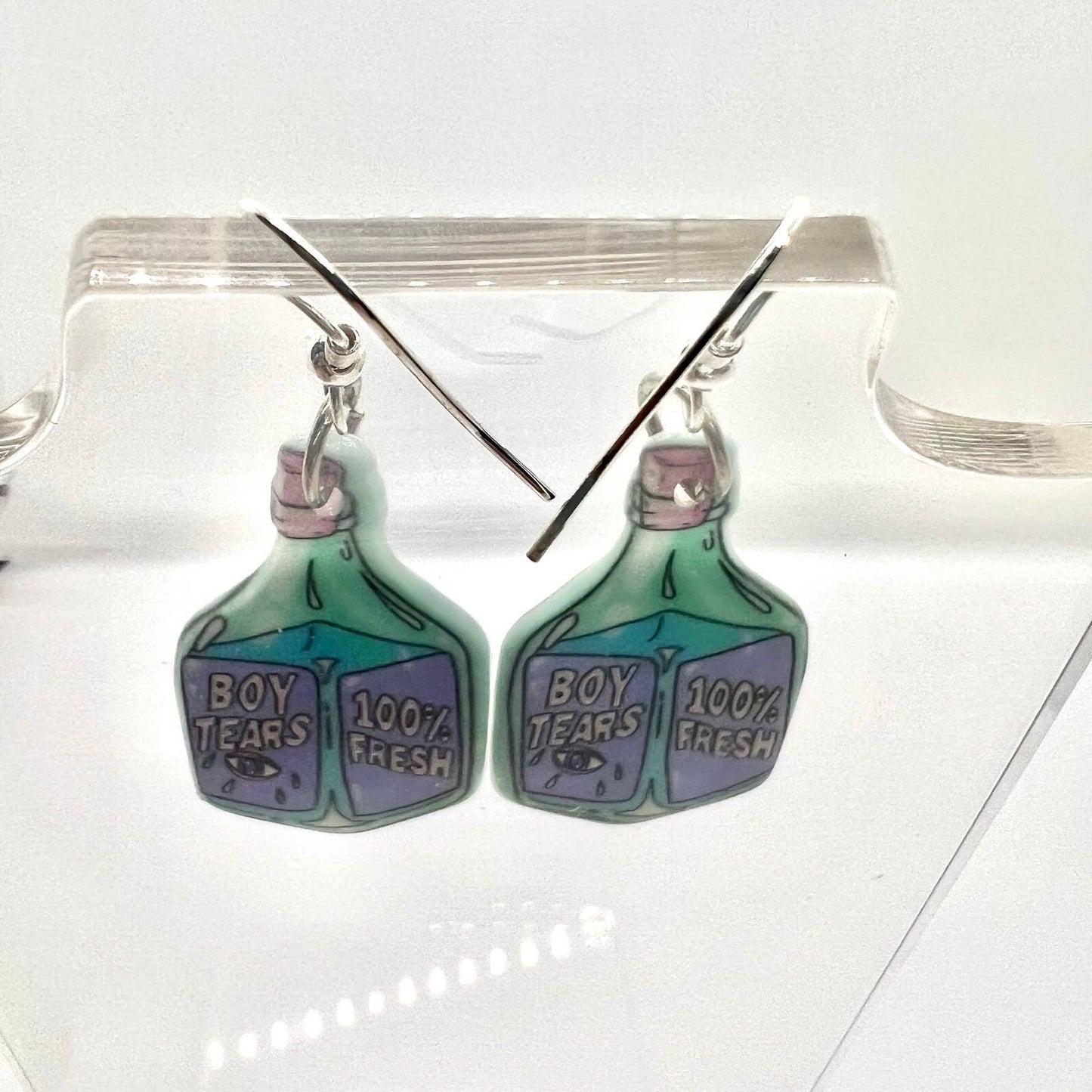 Bottle of “Boy Tears” Earrings