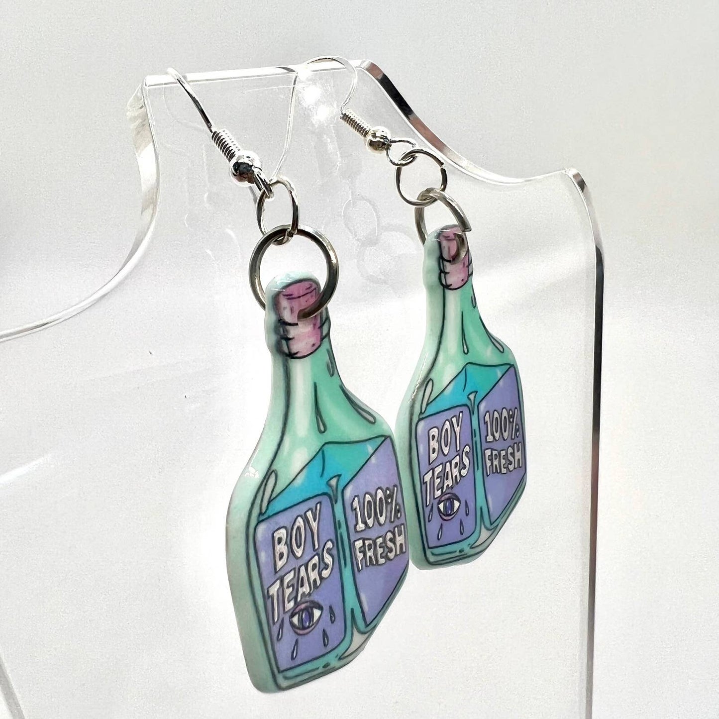 Bottle of “Boy Tears” Earrings