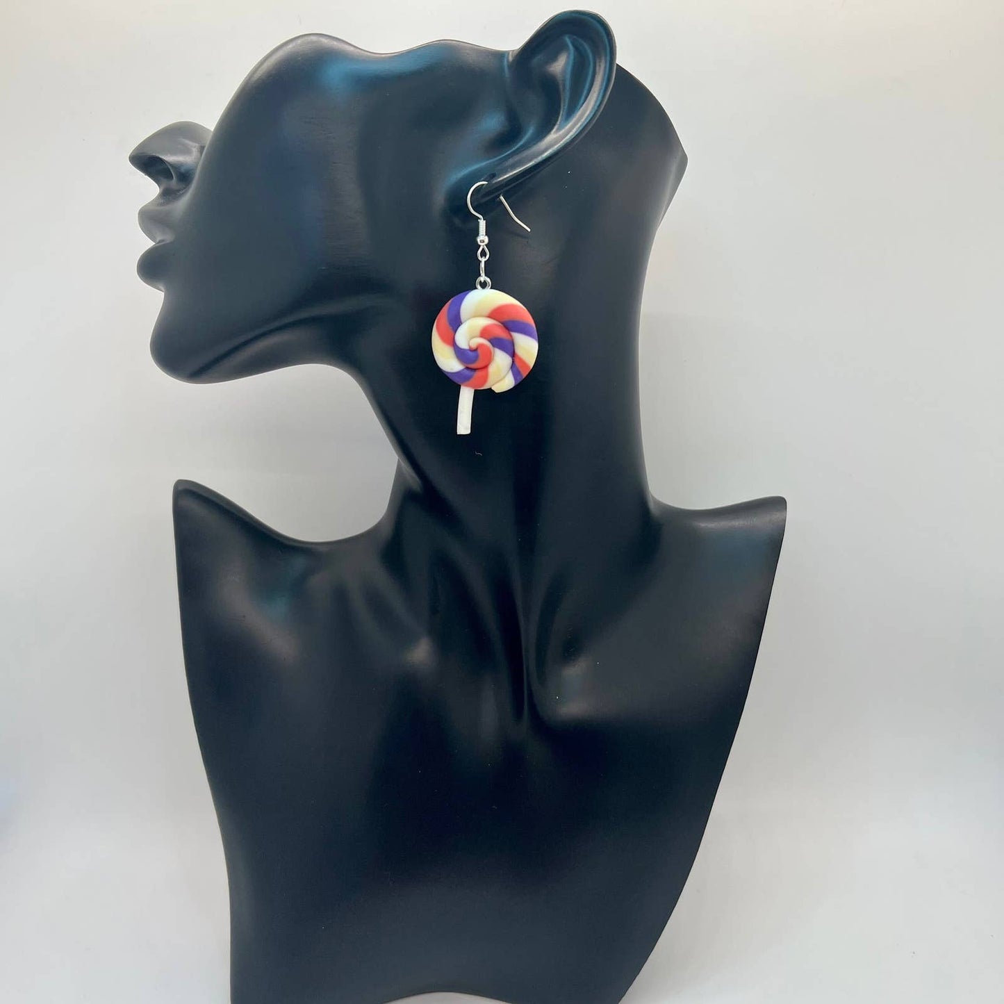 Rainbow Swirl Lollipop Earrings -